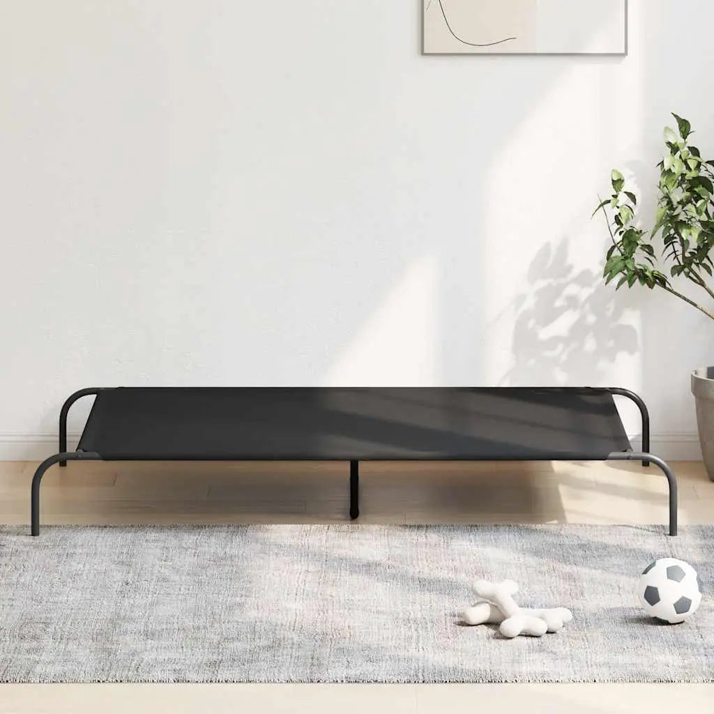 vidaXL Elevated Dog Bed Black 130x80x20 cm Textilene and Steel - from vidaXL