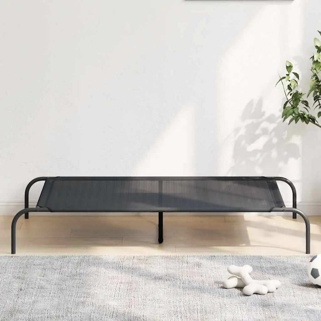 vidaXL Elevated Dog Bed Black 130x80x20 cm Textilene and Steel - from vidaXL