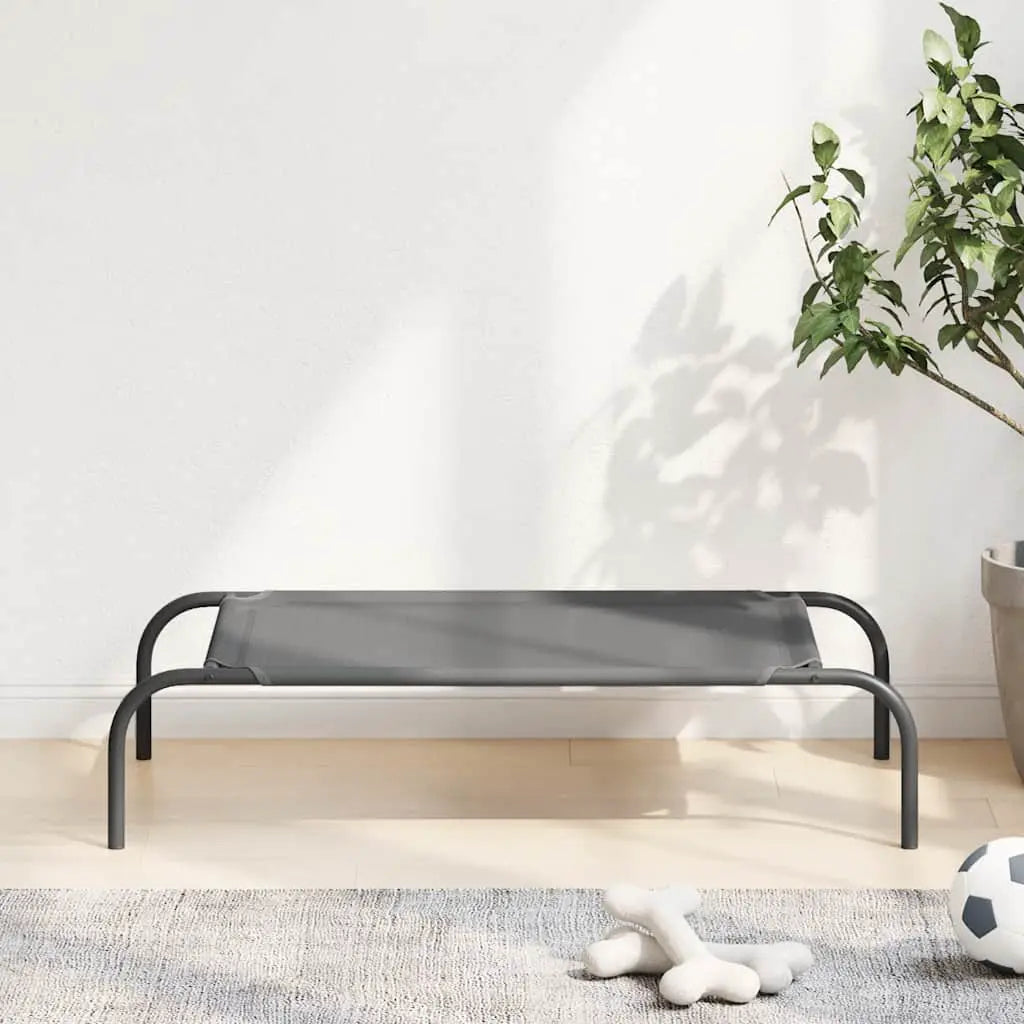 vidaXL Elevated Dog Bed Black 130x80x20 cm Textilene and Steel - from vidaXL