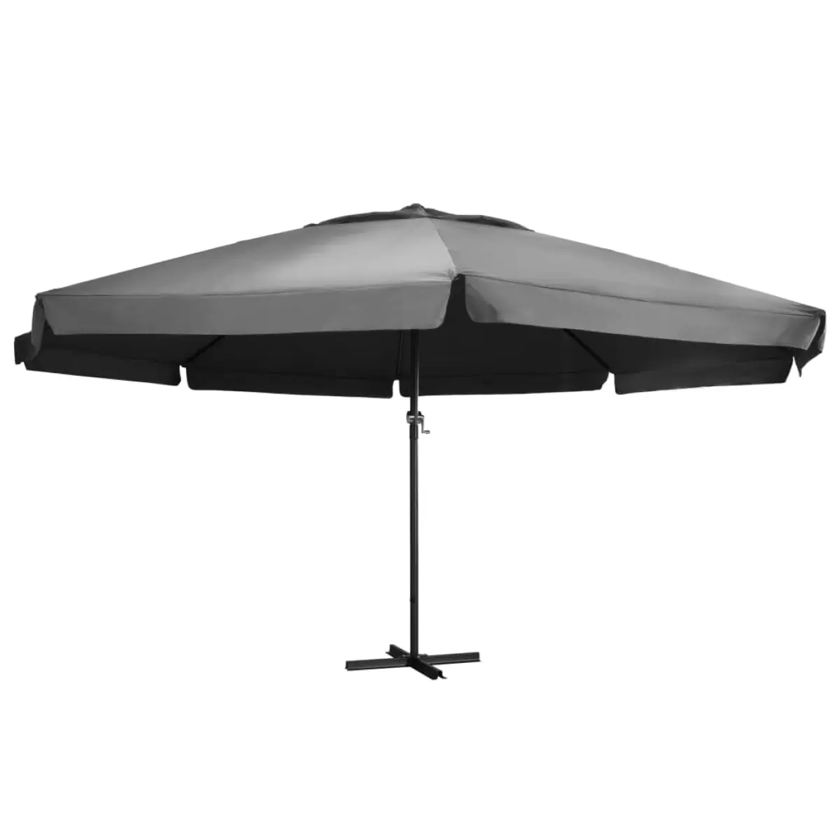 vidaXL vidaXL Garden Parasol with Aluminium Pole 500 cm Black - Parasol