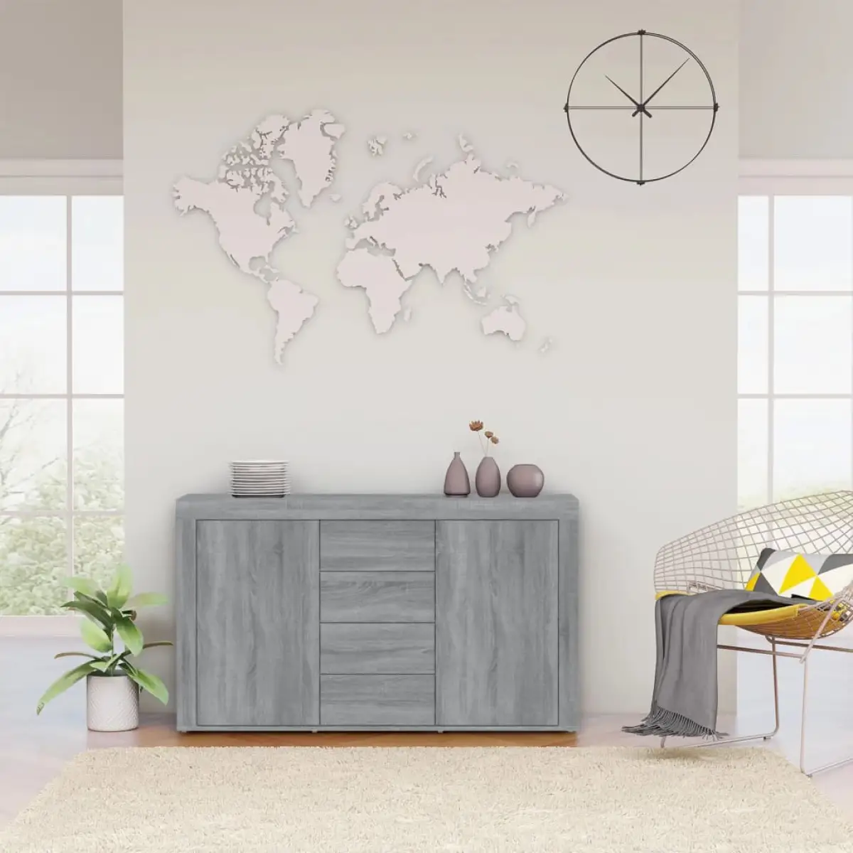 vidaXL vidaXL Sideboard Smoked Oak 120x36x69 cm Engineered Wood - Sideboard