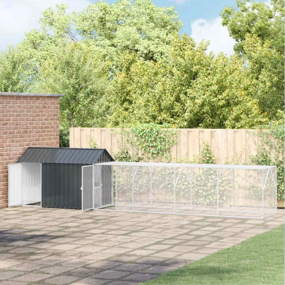 vidaXL vidaXL Bird Cage Anthracite 416.5 x 103 x 142 cm Galvanised Steel - Bird Cage