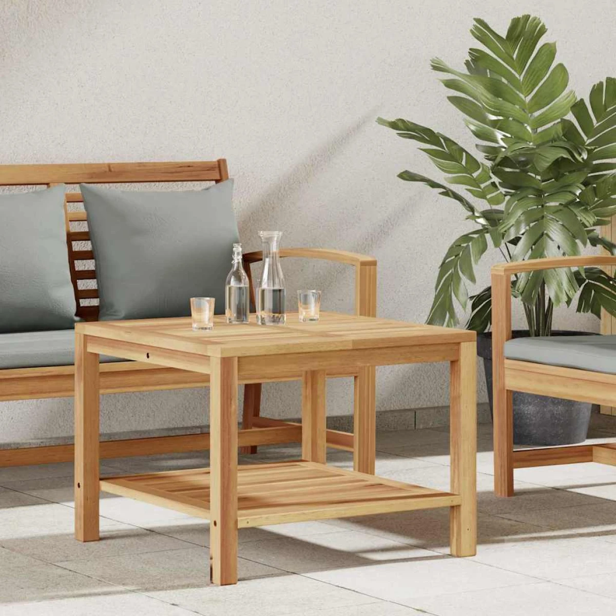 VidaXL Outdoor Coffee Table 45x45x45 cm Solid Teak Wood Brown For Patio And Garden by vidaXL