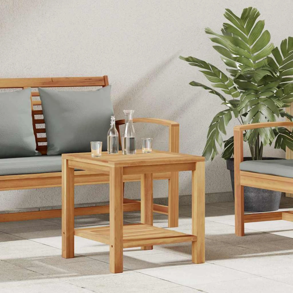 VidaXL Outdoor Coffee Table 45x45x45 cm Solid Teak Wood Brown For Patio And Garden by vidaXL