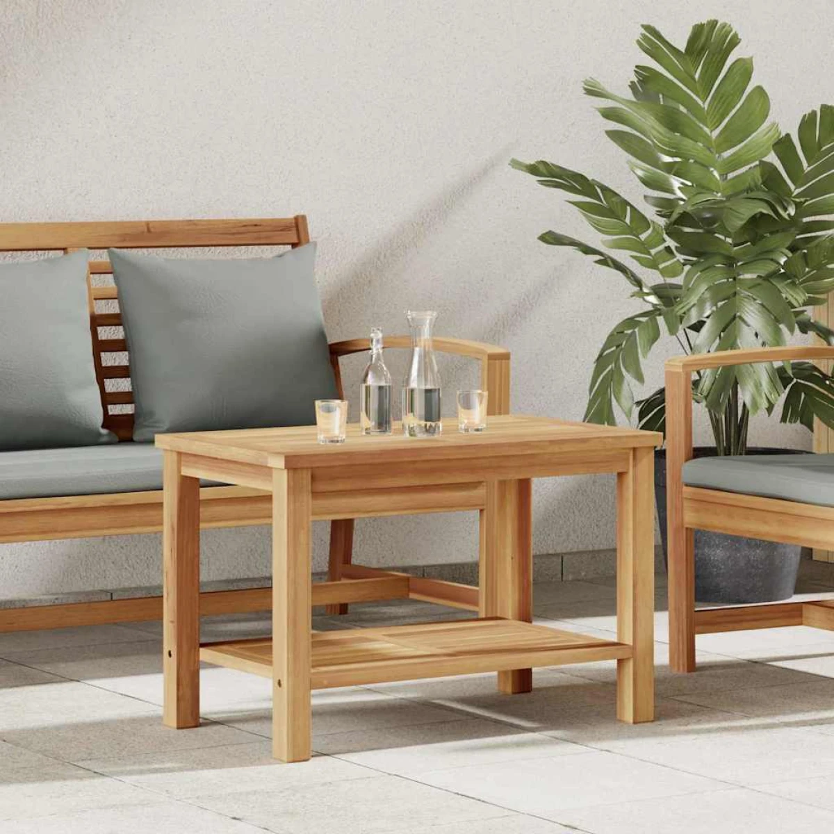 VidaXL Outdoor Coffee Table 45x45x45 cm Solid Teak Wood Brown For Patio And Garden by vidaXL