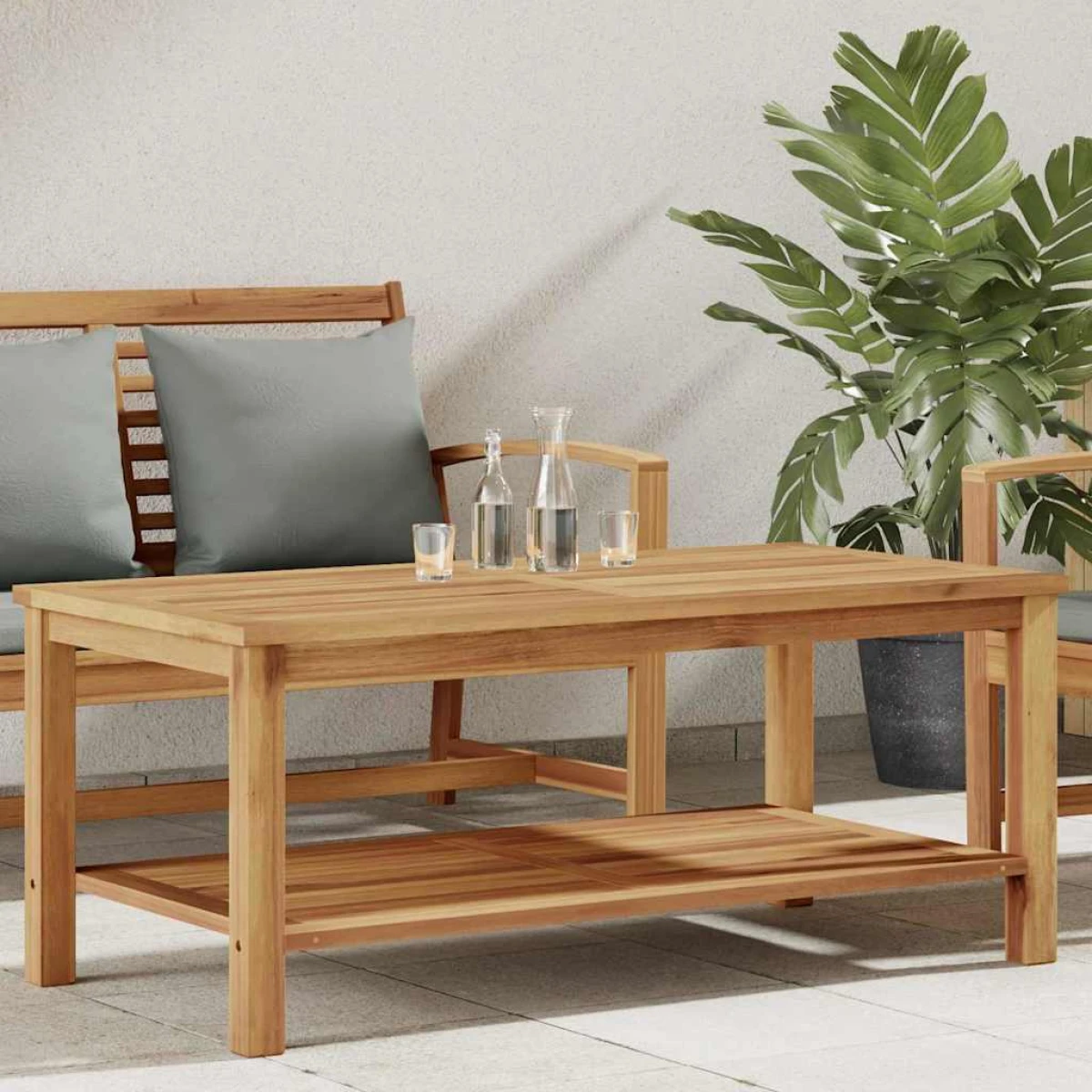 VidaXL Outdoor Coffee Table 45x45x45 cm Solid Teak Wood Brown For Patio And Garden by vidaXL