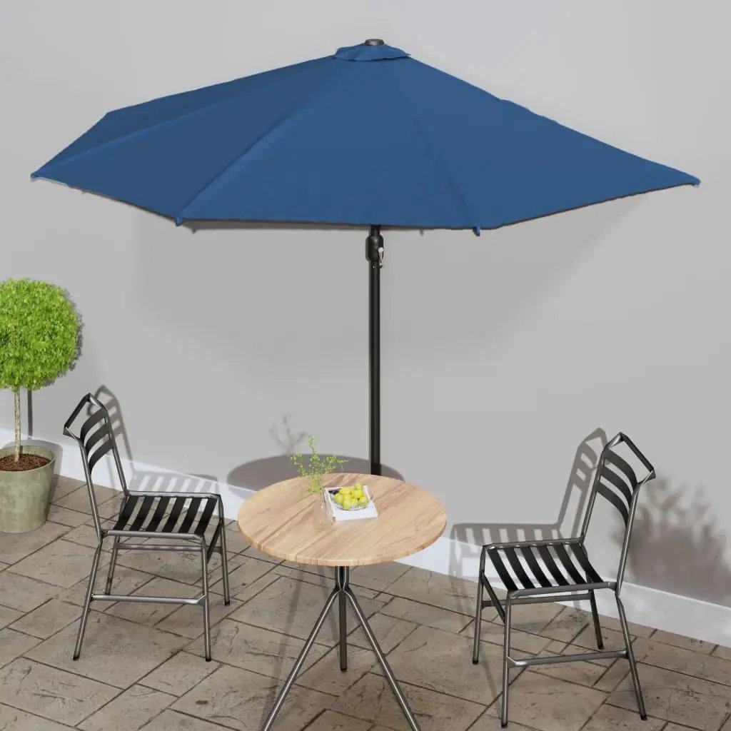 vidaXL vidaXL Garden Parasol with Aluminium Pole Sand 270x144 cm Half - Parasol