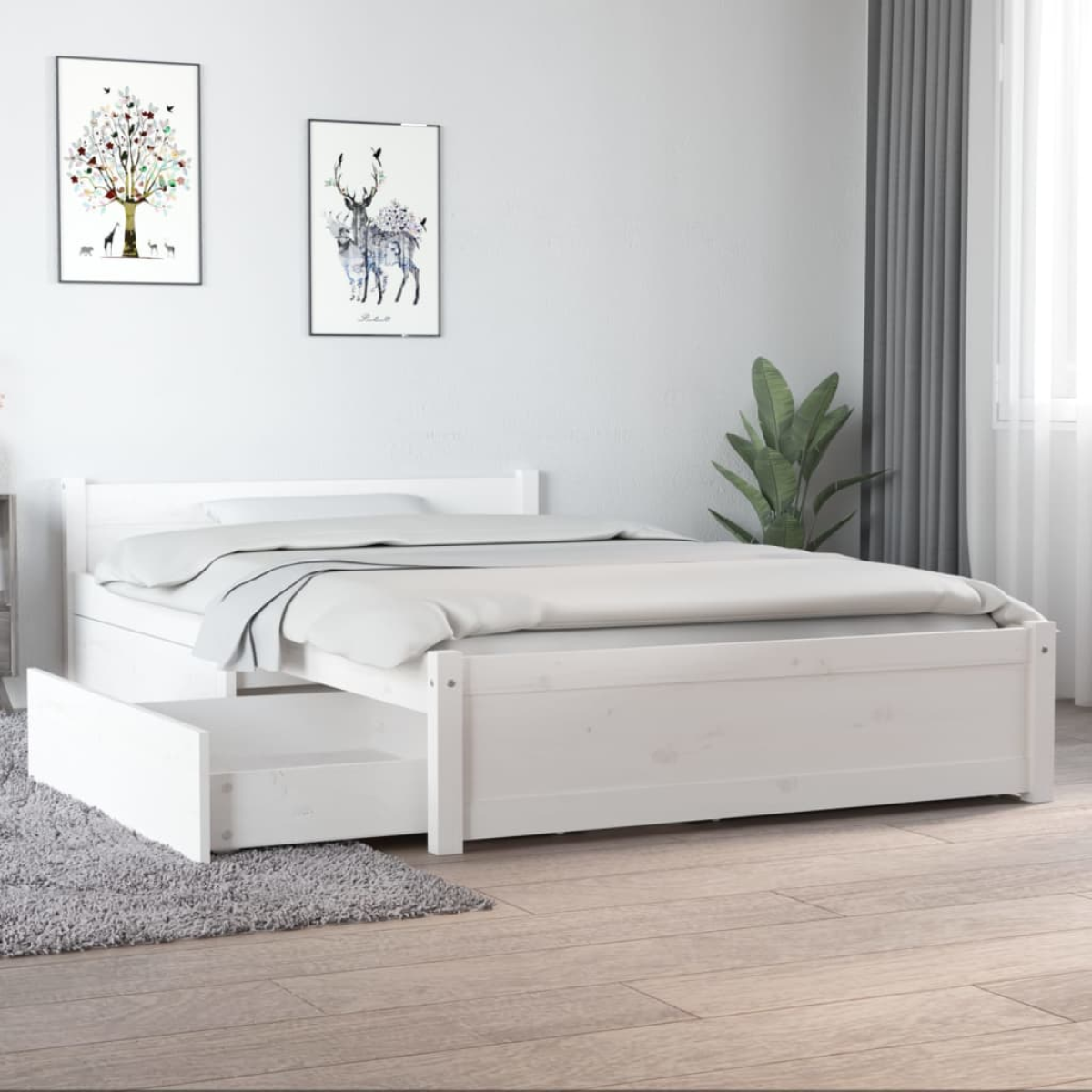 vidaXL Bed Frame without Mattress with Drawers Double - from vidaXL