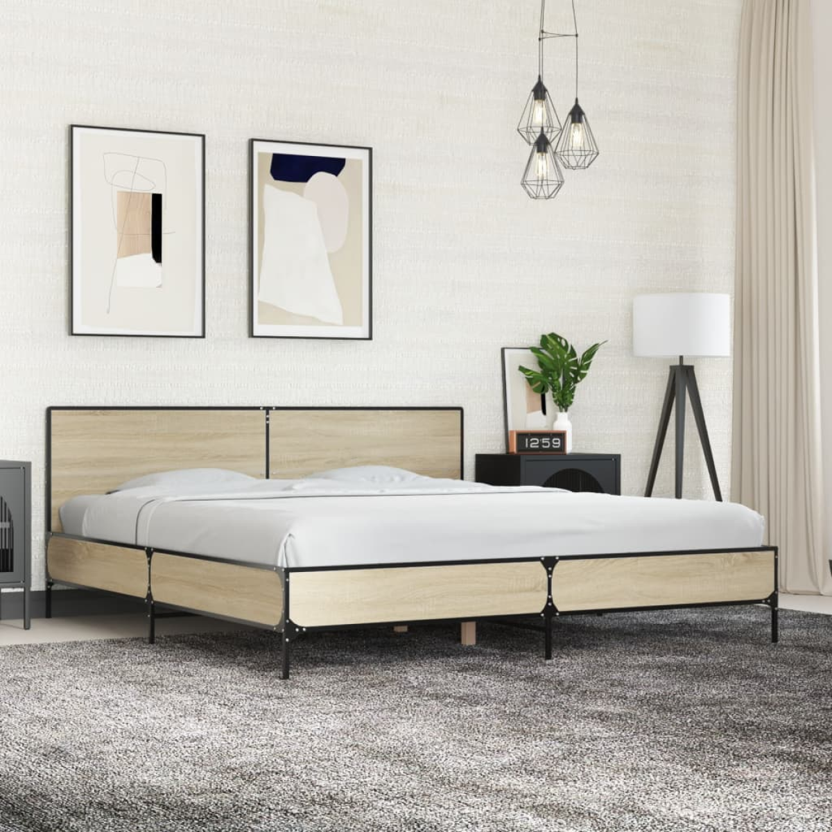 vidaXL Bed Frame without Mattress Black 90x200 cm - from vidaXL
