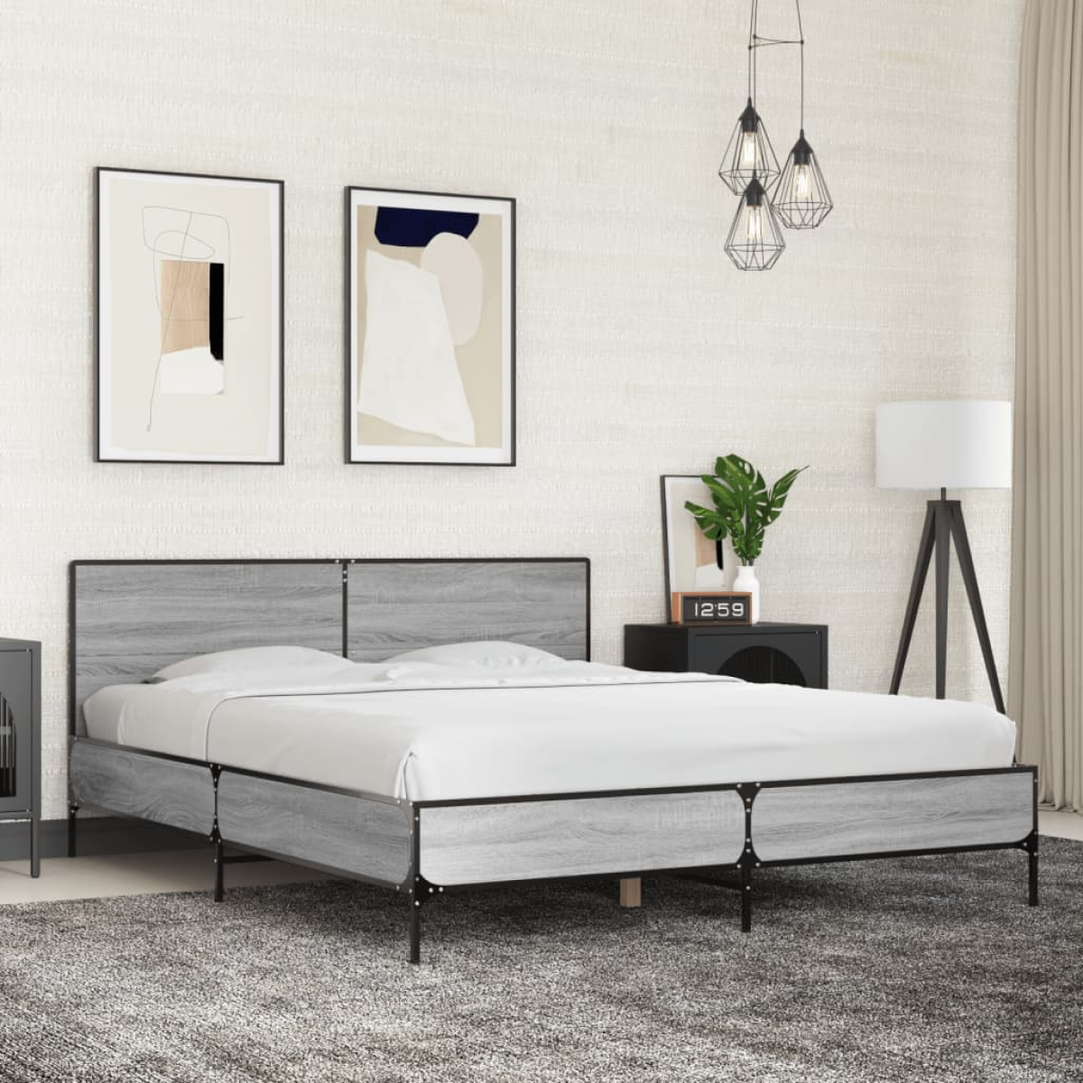 vidaXL Bed Frame without Mattress Black 90x200 cm - from vidaXL