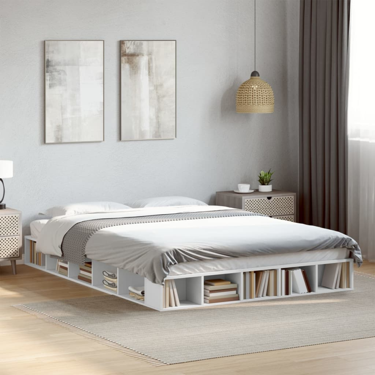 vidaXL Bed Frame without Mattress White 200x200 cm - from vidaXL