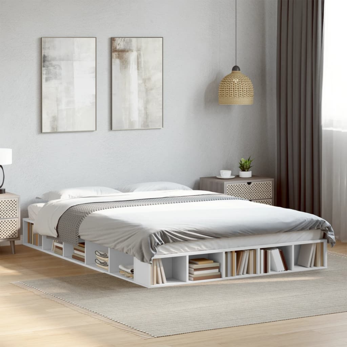 vidaXL Bed Frame without Mattress White 200x200 cm - from vidaXL
