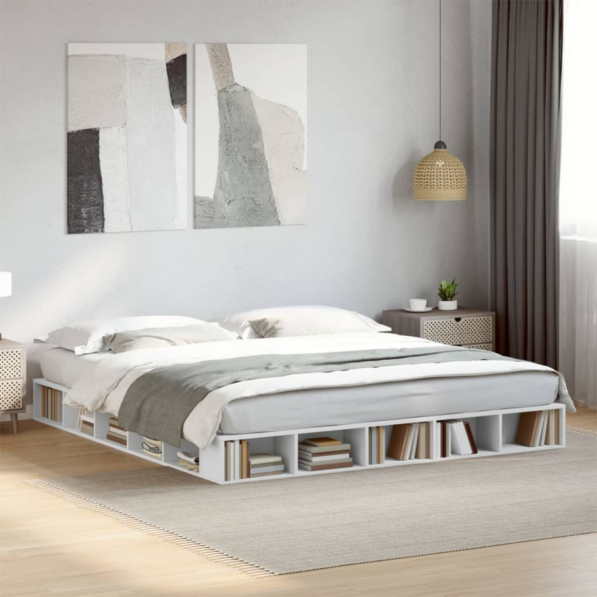 vidaXL Bed Frame without Mattress White 200x200 cm - from vidaXL