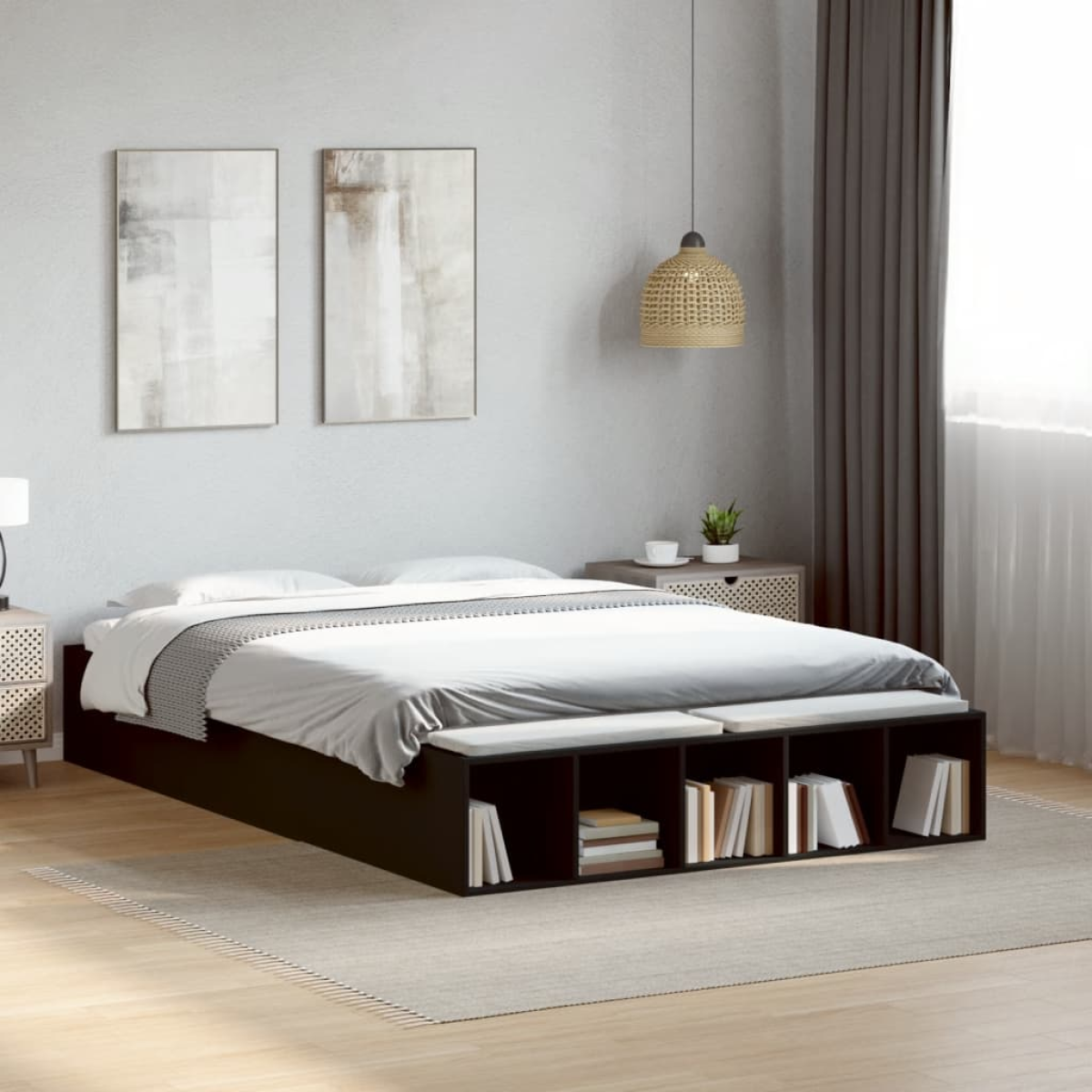 vidaXL Bed Frame without Mattress Grey Sonoma 90x190 cm Single - from vidaXL