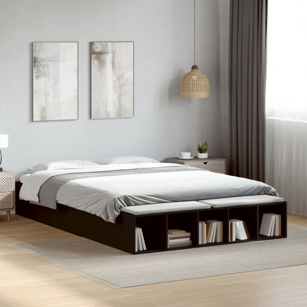 vidaXL Bed Frame without Mattress Grey Sonoma 90x190 cm Single - from vidaXL