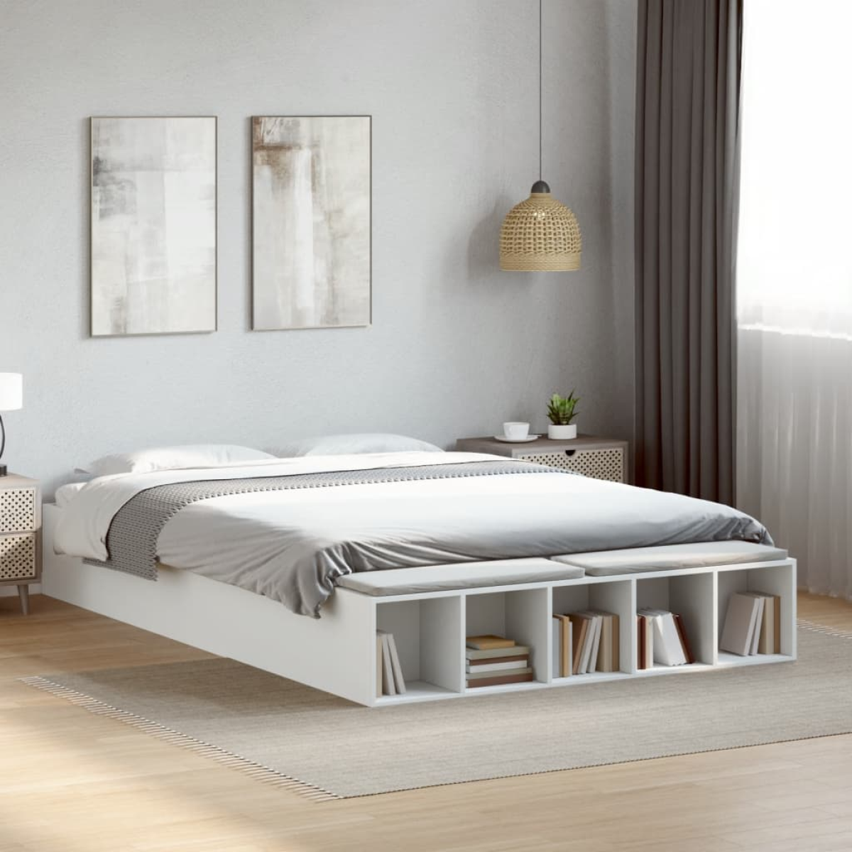 vidaXL Bed Frame without Mattress Grey Sonoma 90x190 cm Single - from vidaXL