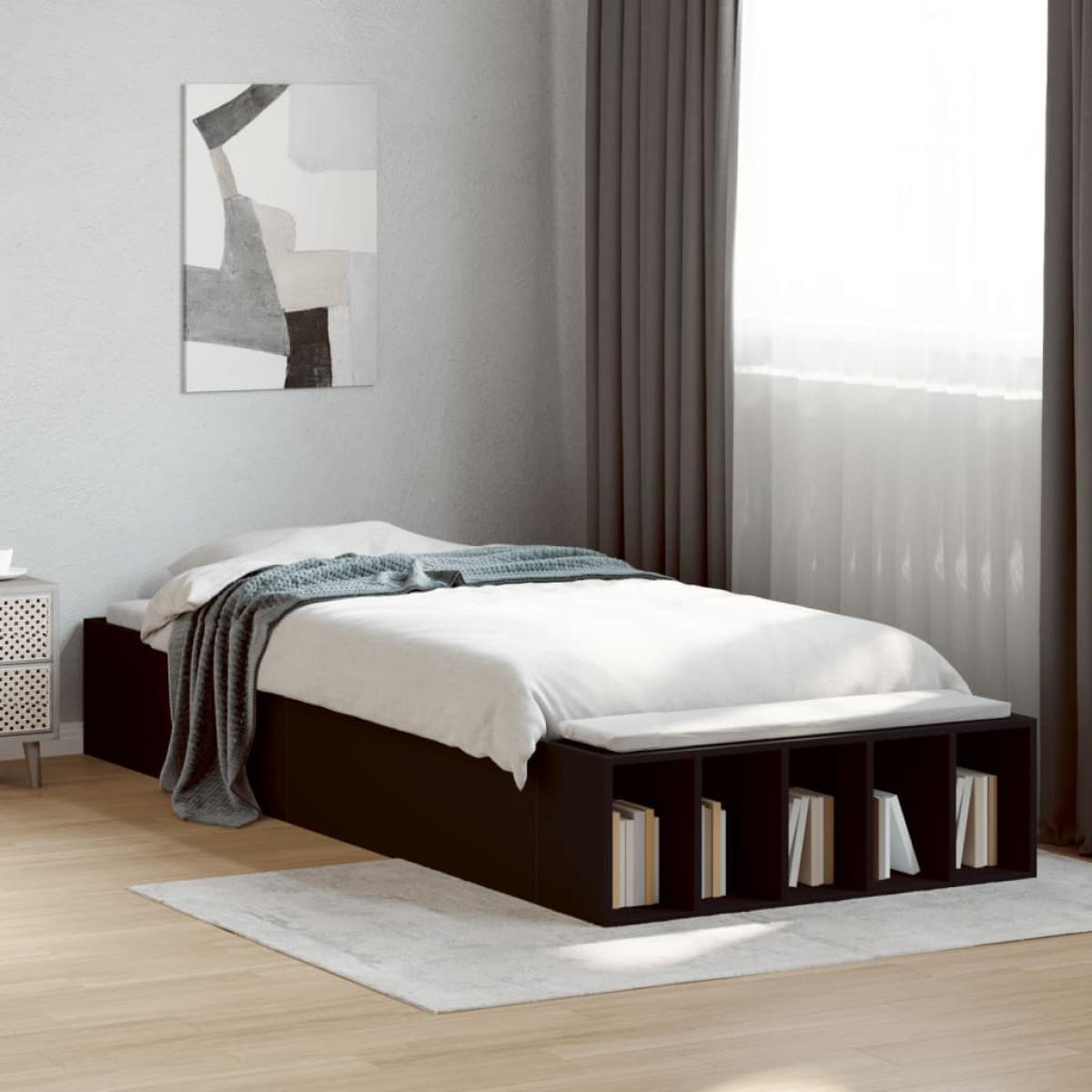 vidaXL Bed Frame without Mattress Grey Sonoma 90x190 cm Single - from vidaXL