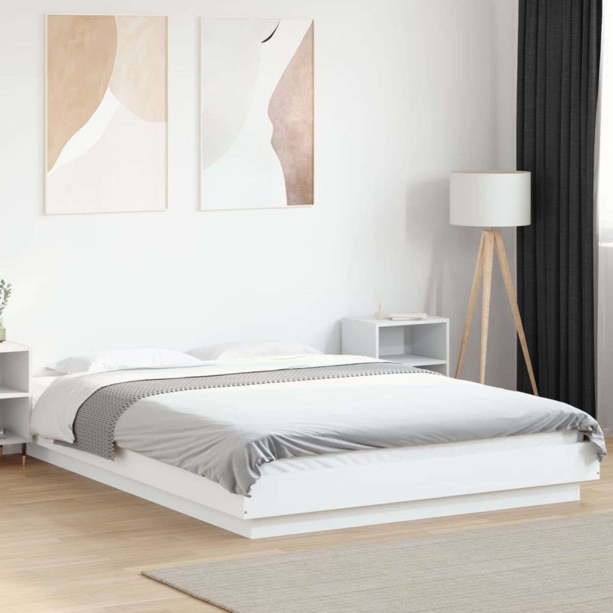 vidaXL Bed Frame without Mattress White 200x200 cm - from vidaXL