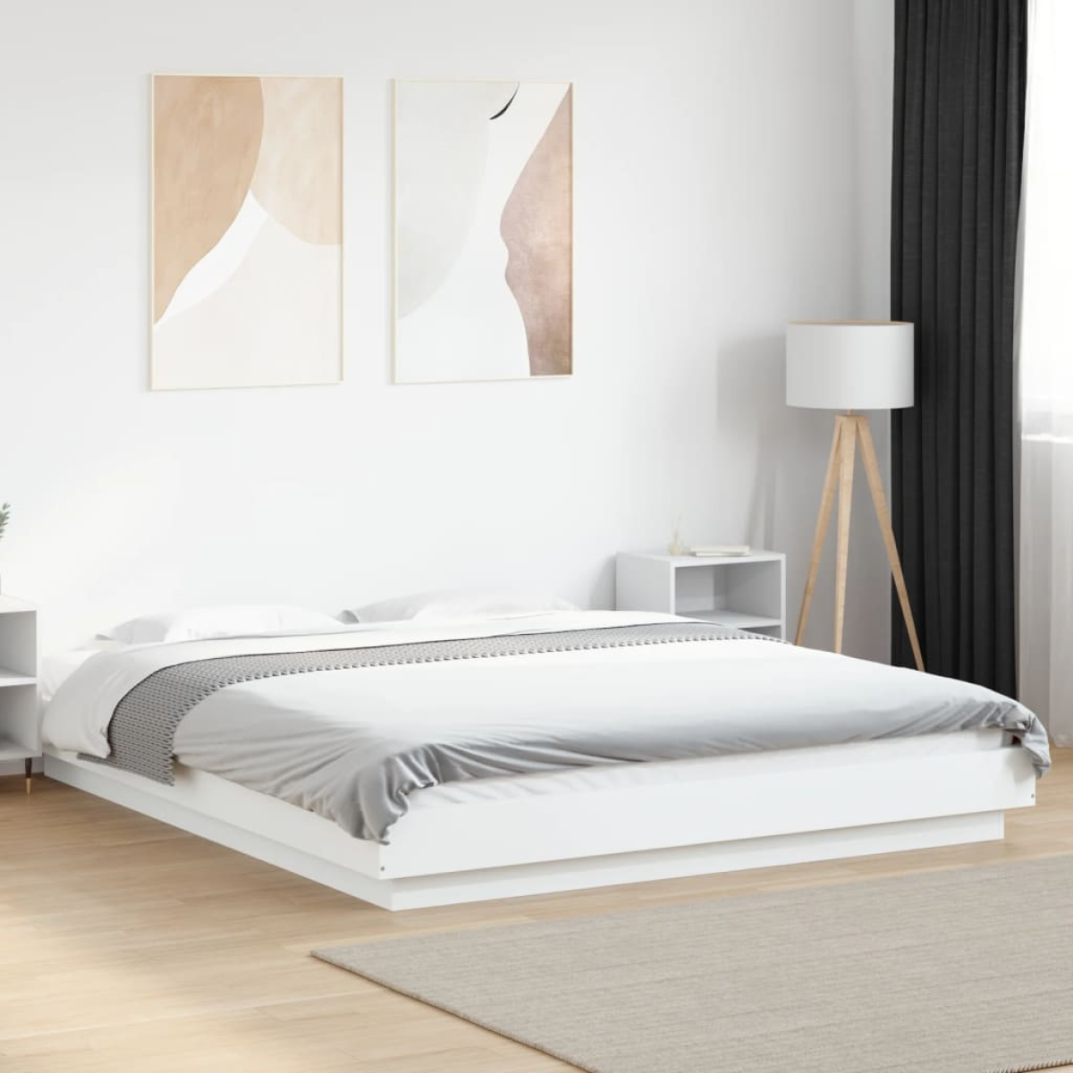 vidaXL Bed Frame without Mattress White 200x200 cm - from vidaXL