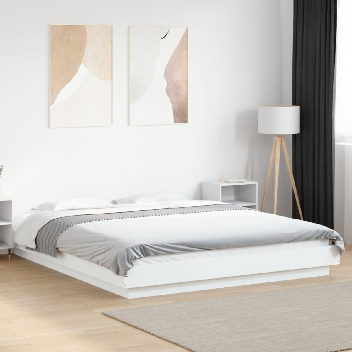 vidaXL Bed Frame without Mattress White 200x200 cm - from vidaXL