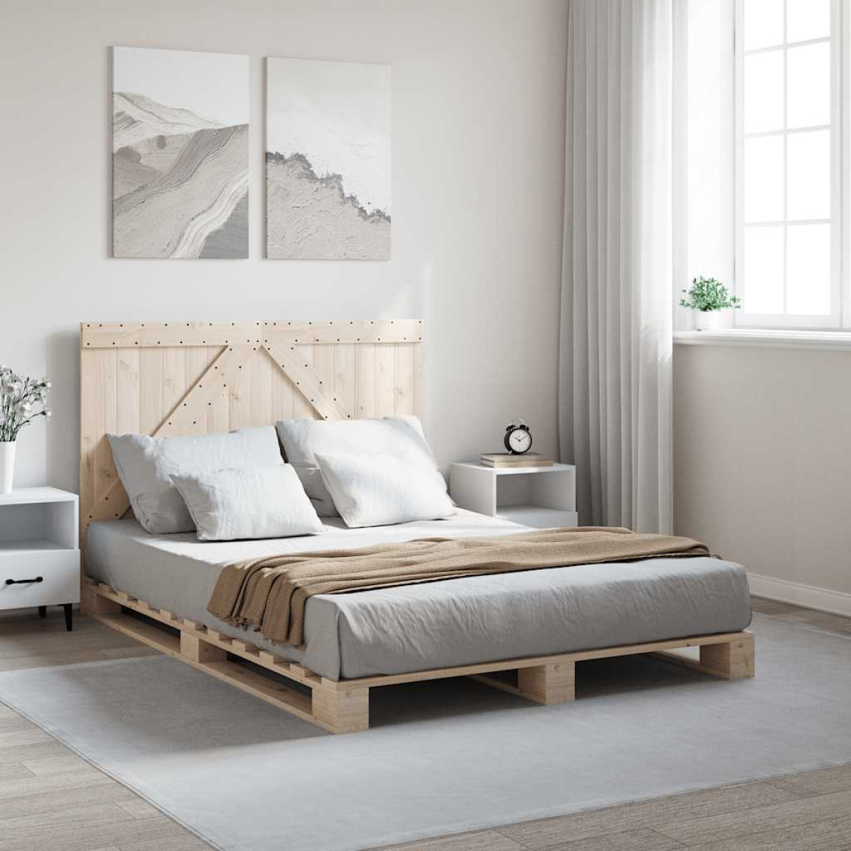 vidaXL Bed Frame | Natural Pine | Solid Pinewood | Single size | Durable - from vidaXL