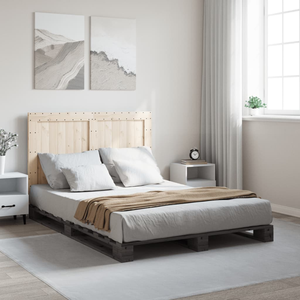 vidaXL Bed Frame | Natural Pine | Solid Pinewood | Single size | Durable - from vidaXL