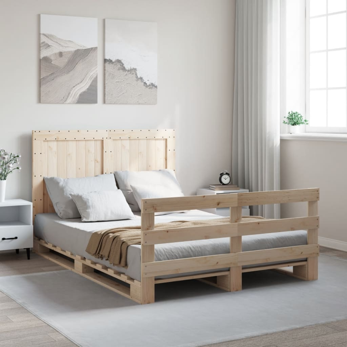vidaXL Bed Frame | Natural Pine | Solid Pinewood | Single size | Durable - from vidaXL