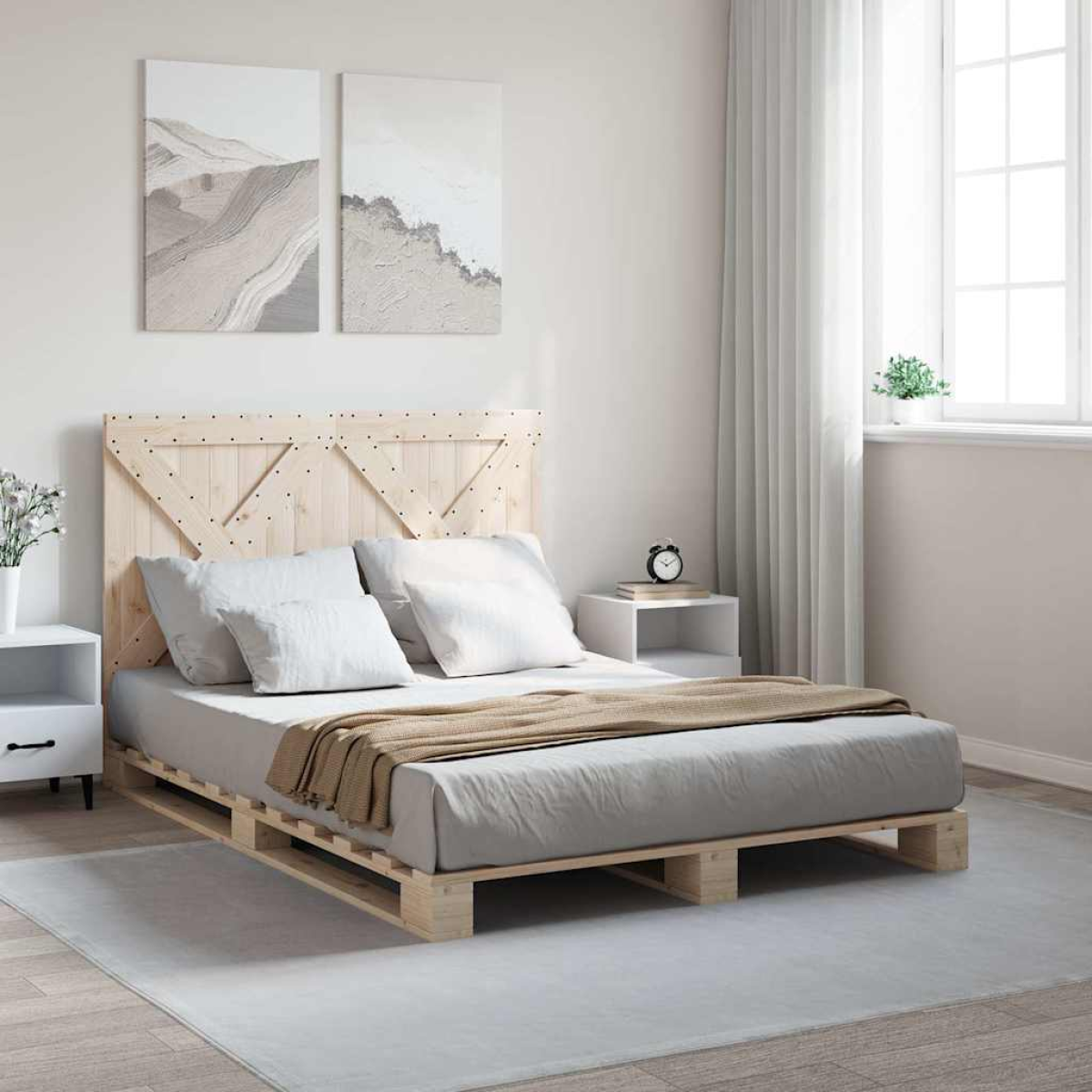 vidaXL Bed Frame | Natural Pine | Solid Pinewood | Single size | Durable - from vidaXL