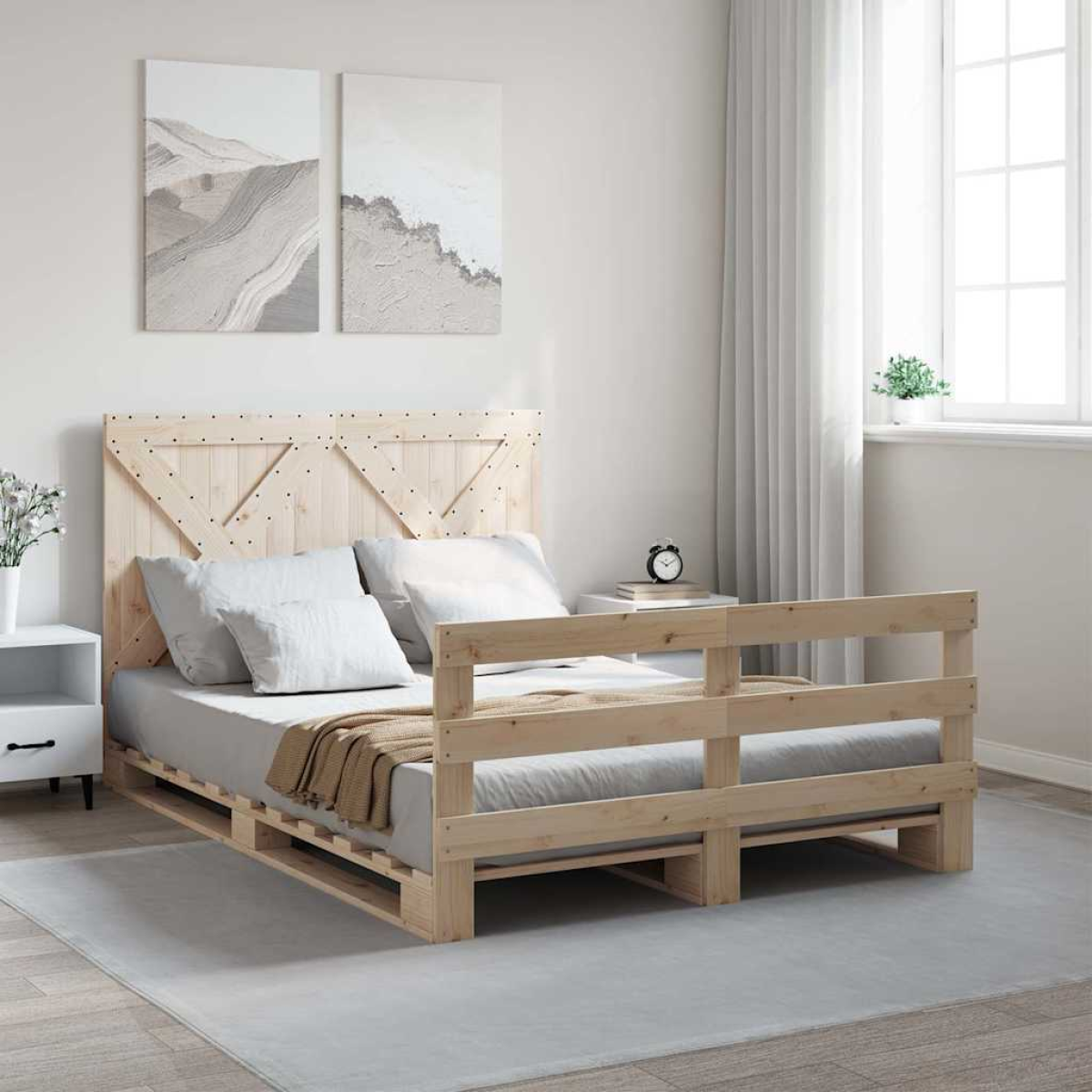 vidaXL Bed Frame | Natural Pine | Solid Pinewood | Single size | Durable - from vidaXL