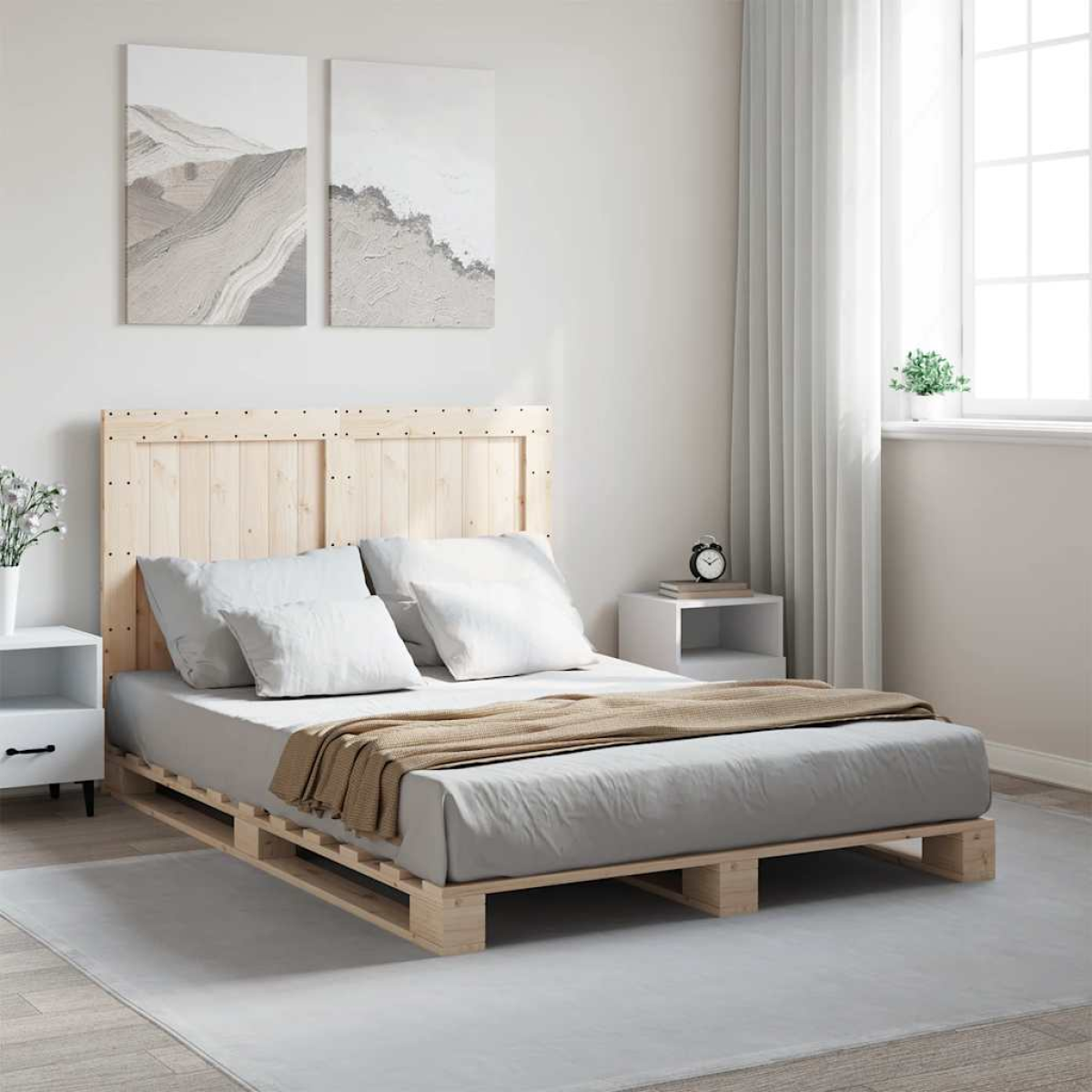 vidaXL Bed Frame | Natural Pine | Solid Pinewood | Single size | Durable - from vidaXL