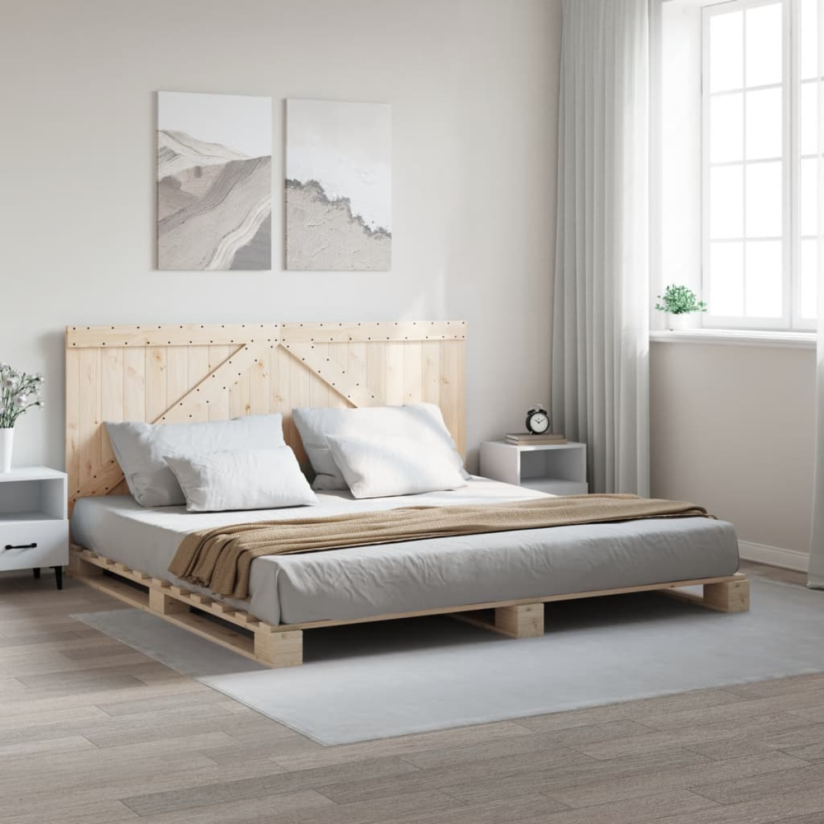 vidaXL Bed Frame | Natural Pine | Solid Pinewood | Single size | Durable - from vidaXL