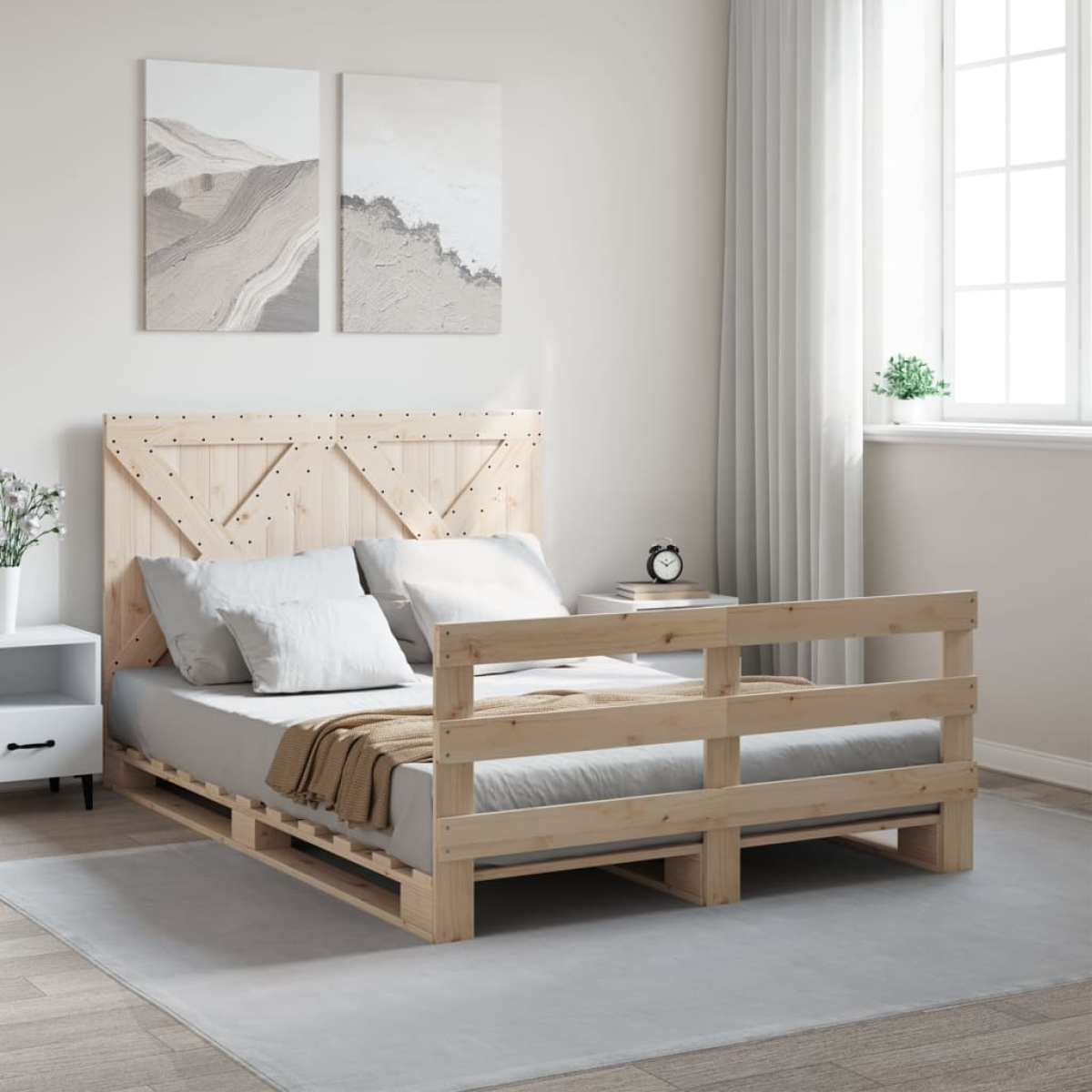 vidaXL Bed Frame | Natural Pine | Solid Pinewood | Single size | Durable - from vidaXL