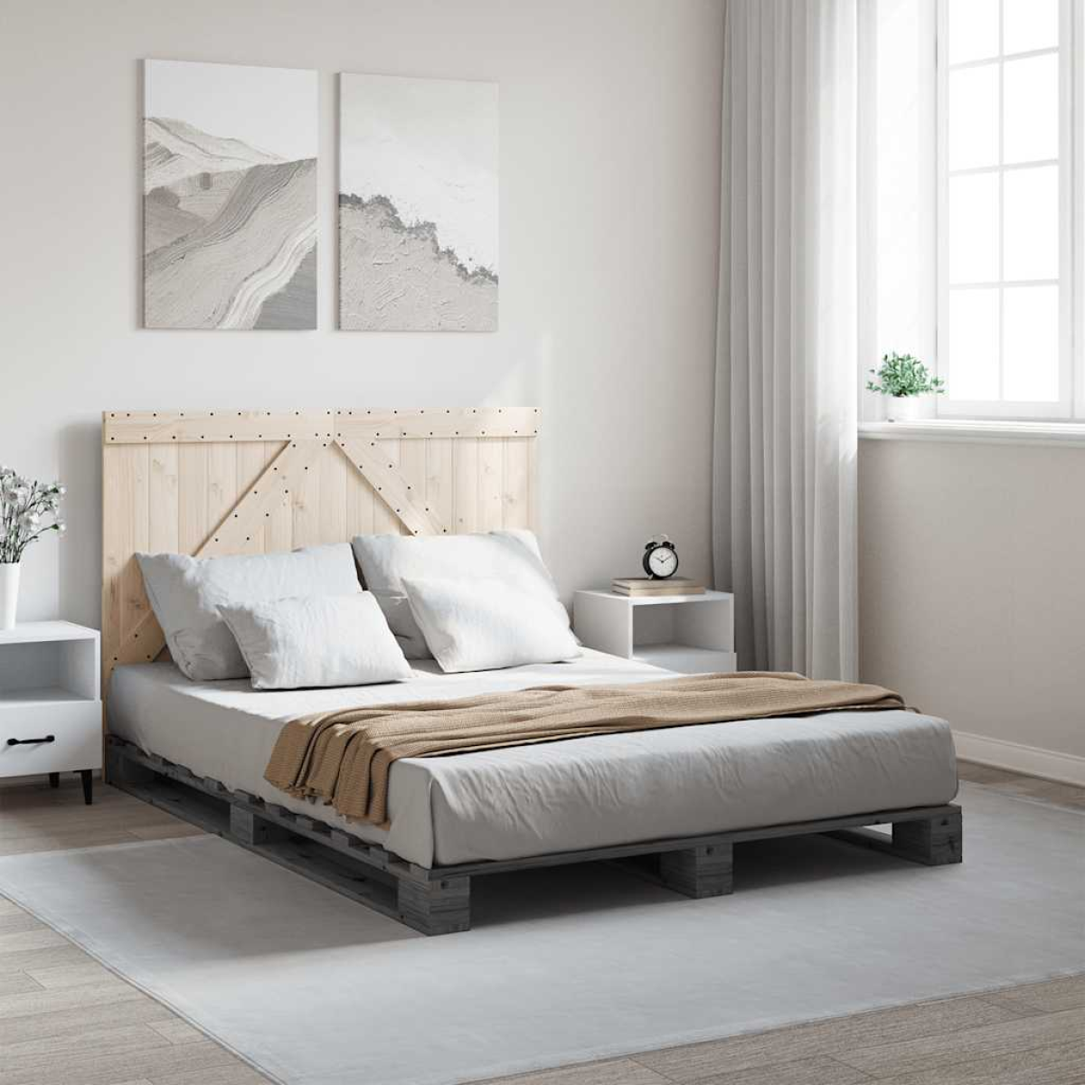 vidaXL Bed Frame | Natural Pine | Solid Pinewood | Single size | Durable - from vidaXL