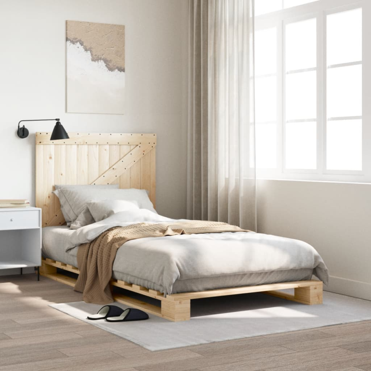 vidaXL Bed Frame | Natural Pine | Solid Pinewood | Single size | Durable - from vidaXL