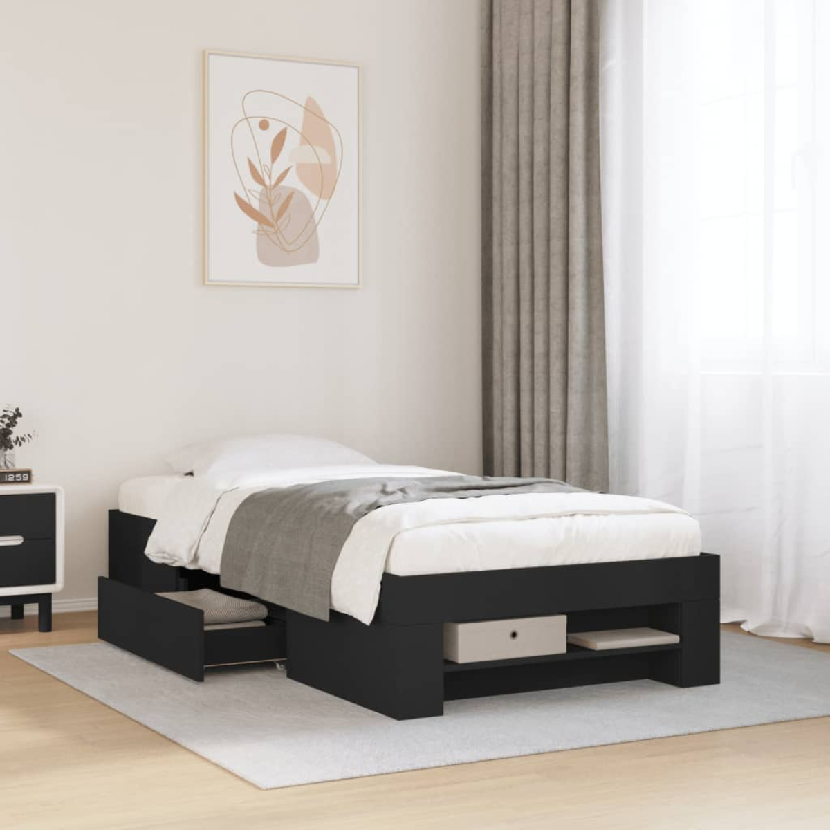 vidaXL Bed Frame without Mattress White 200x200 cm Engineered Wood - from vidaXL