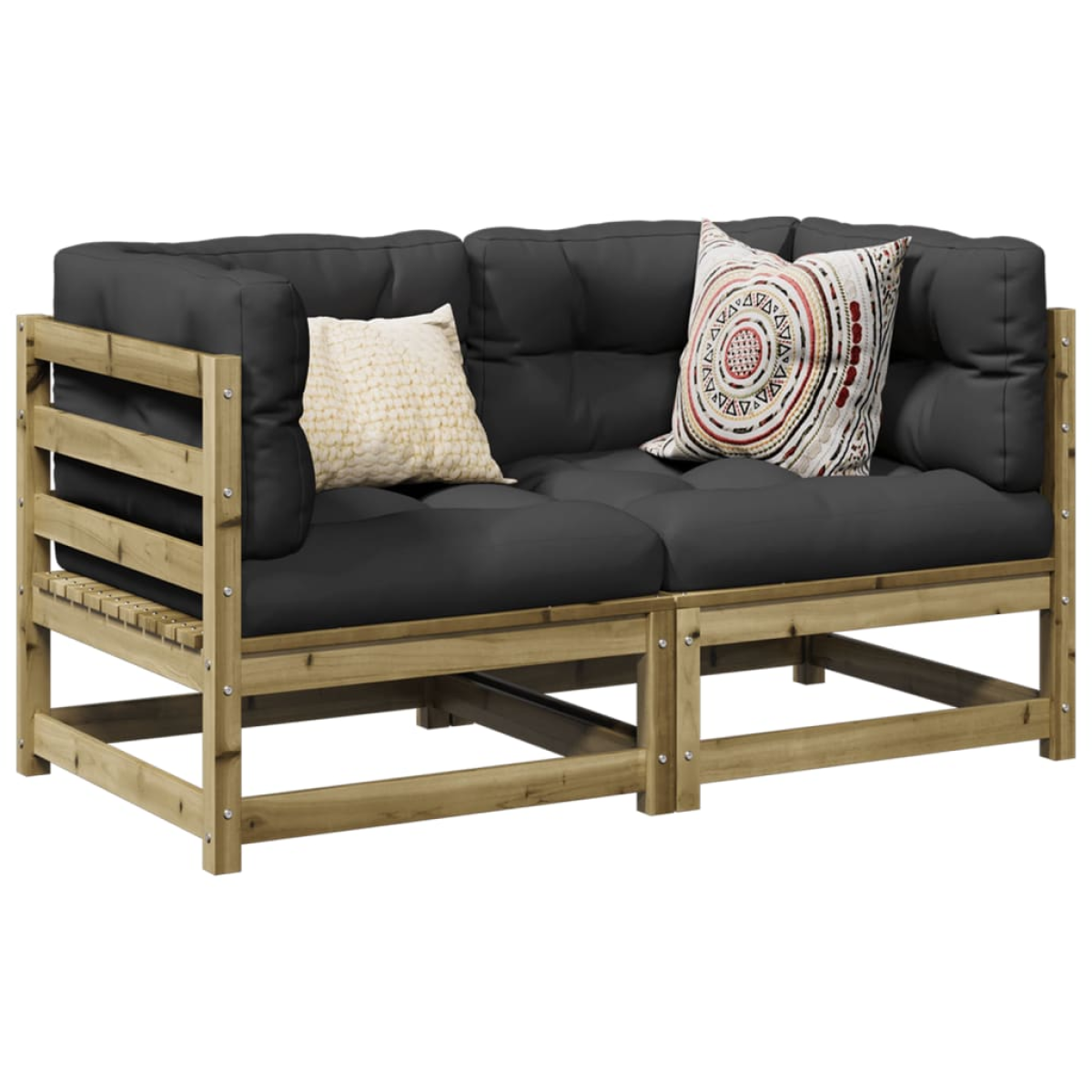 vidaXL vidaXL Garden Sofa Set | Natural Pine | Solid Pine Wood | Medium | Modular - Garden Sofa Sets