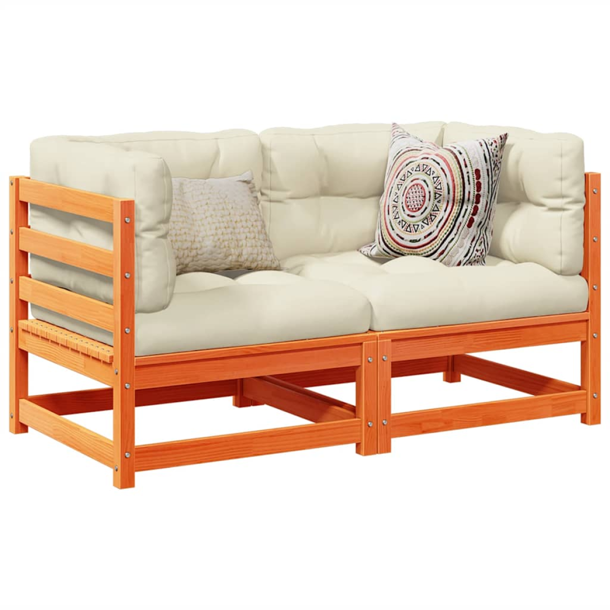 vidaXL vidaXL Garden Sofa Set | Natural Pine | Solid Pine Wood | Medium | Modular - Garden Sofa Sets
