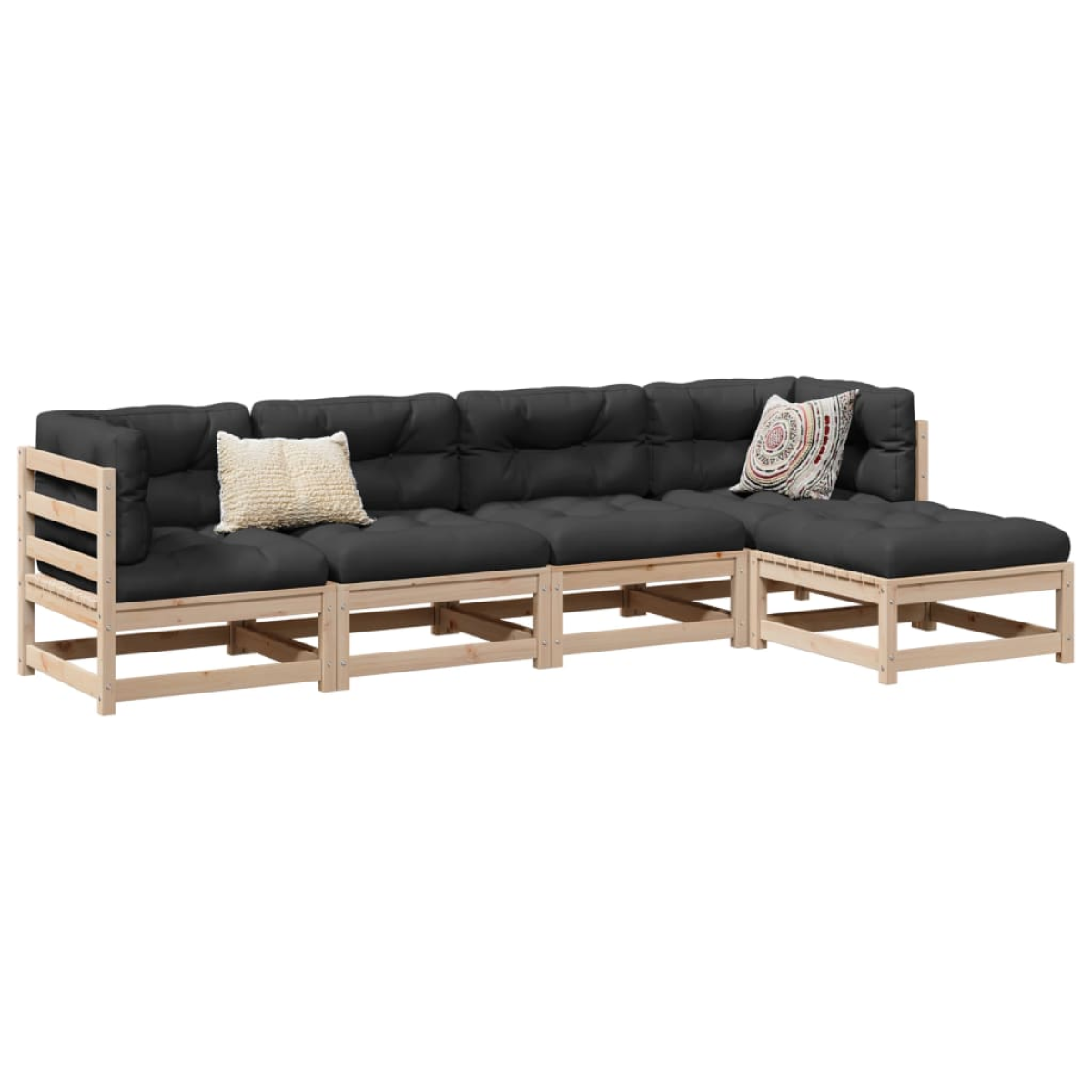 vidaXL vidaXL Garden Sofa Set | Natural wood | Solid pine wood | Medium | Modular - Garden Sofa Sets