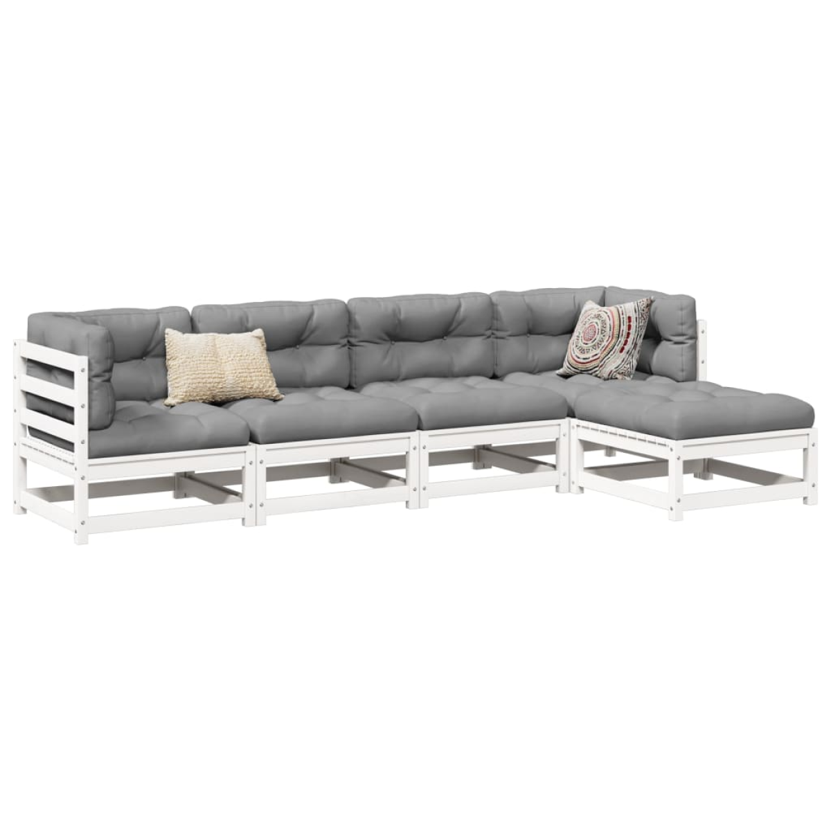 vidaXL vidaXL Garden Sofa Set | Natural wood | Solid pine wood | Medium | Modular - Garden Sofa Sets