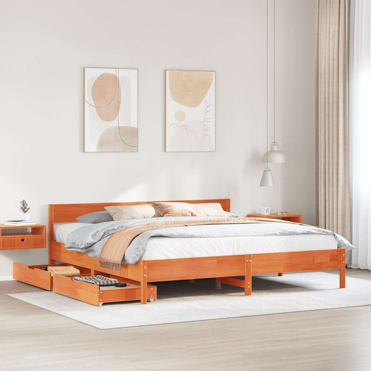 vidaXL Bed Frame without Mattress 200x200 cm Solid Wood Pine - from vidaXL