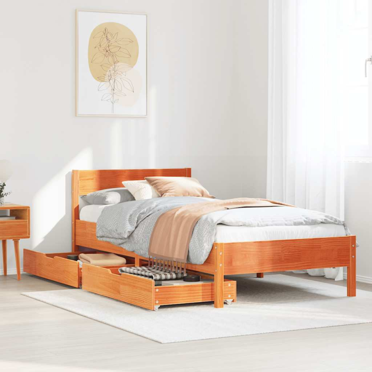vidaXL Bed Frame without Mattress 200x200 cm Solid Wood Pine - from vidaXL