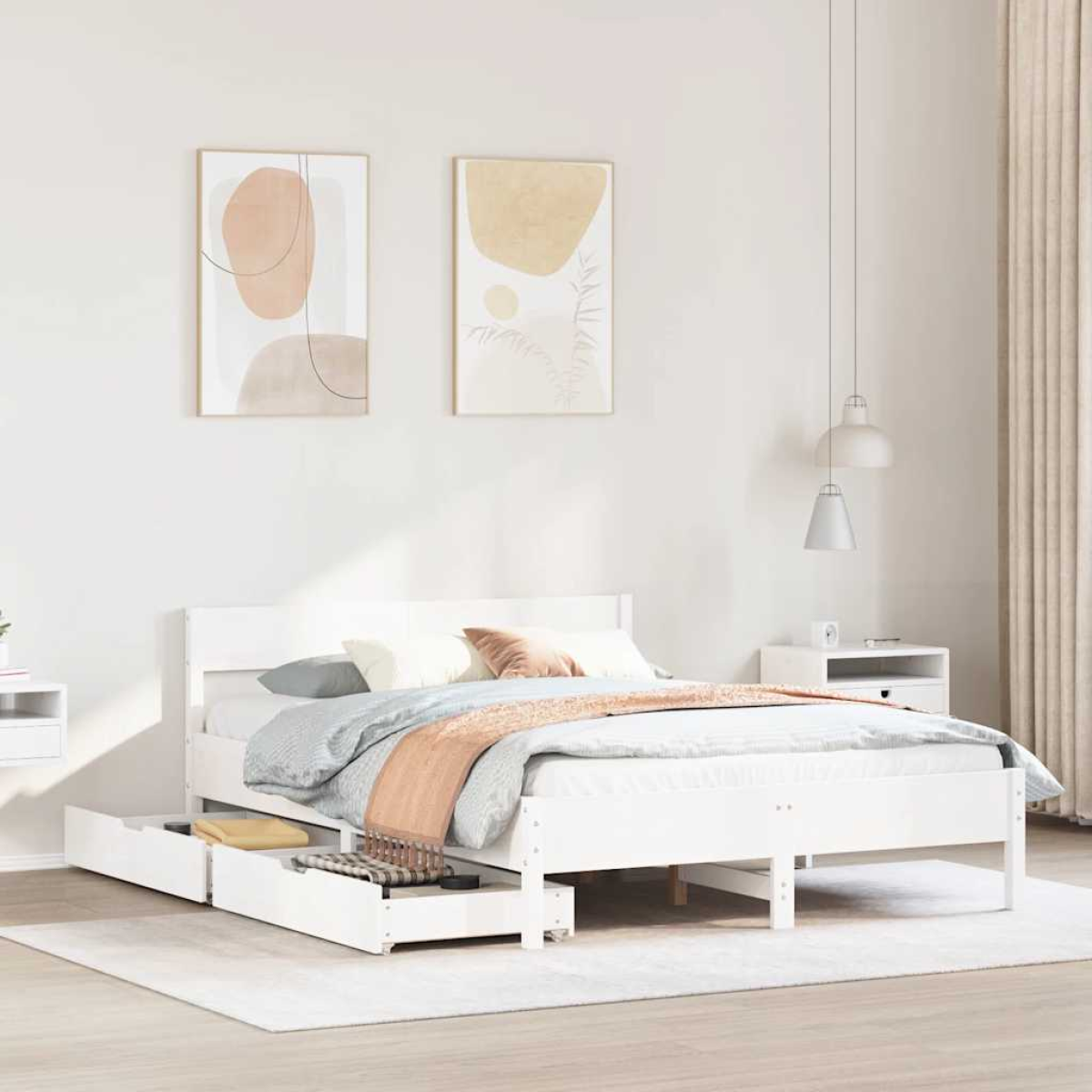 vidaXL Bed Frame without Mattress 200x200 cm Solid Wood Pine - from vidaXL