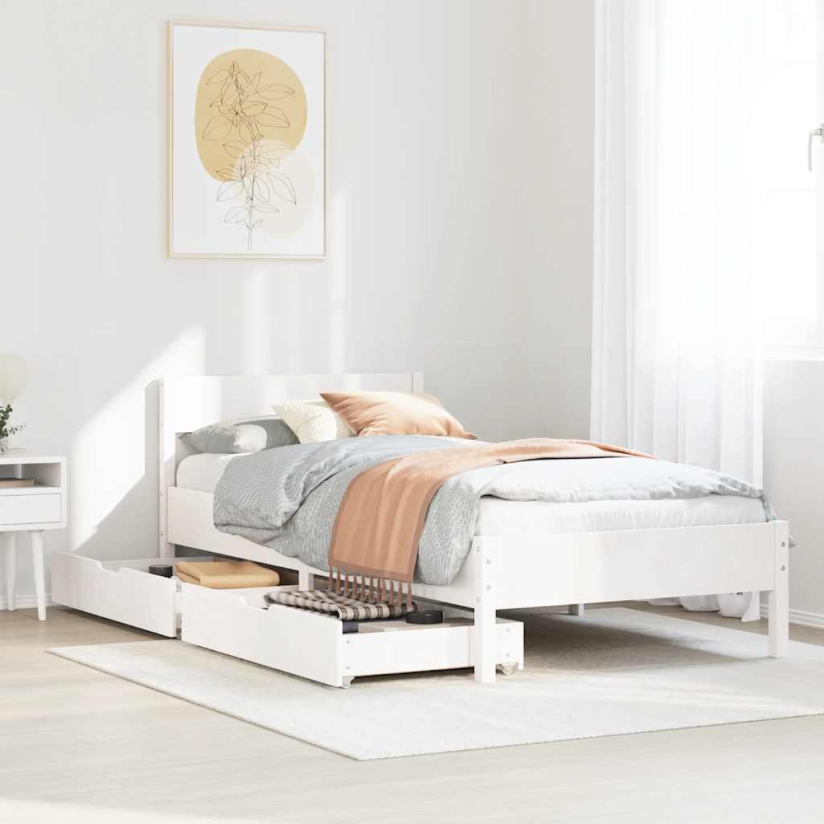 vidaXL Bed Frame without Mattress 200x200 cm Solid Wood Pine - from vidaXL