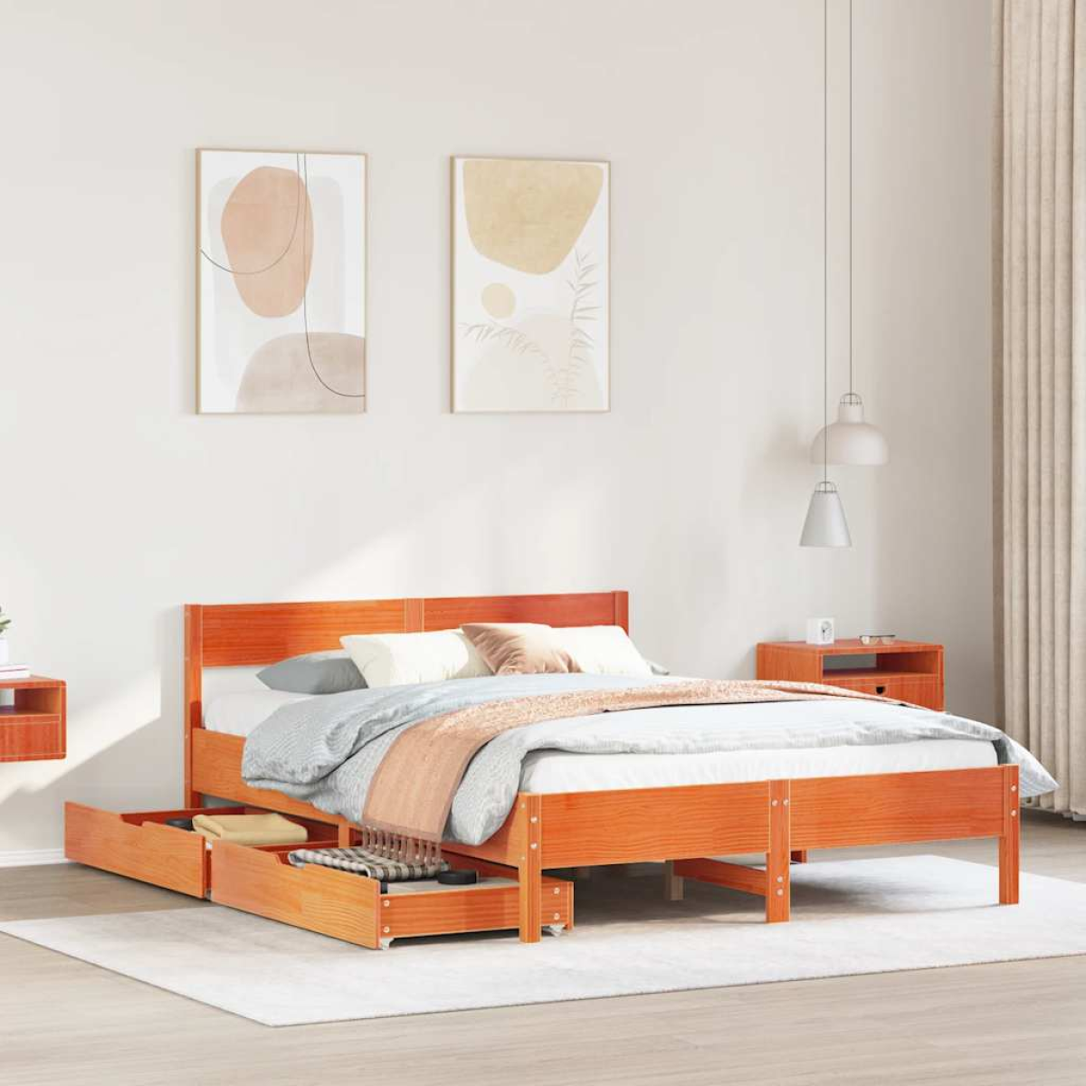 vidaXL Bed Frame without Mattress 200x200 cm Solid Wood Pine - from vidaXL
