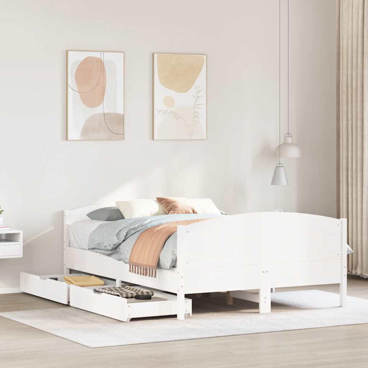 vidaXL Bed Frame without Mattress 200x200 cm Solid Wood Pine - from vidaXL
