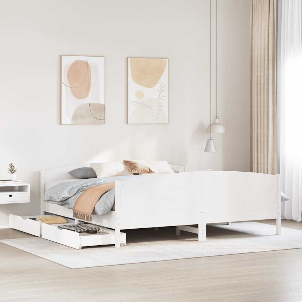 vidaXL Bed Frame without Mattress 200x200 cm Solid Wood Pine - from vidaXL
