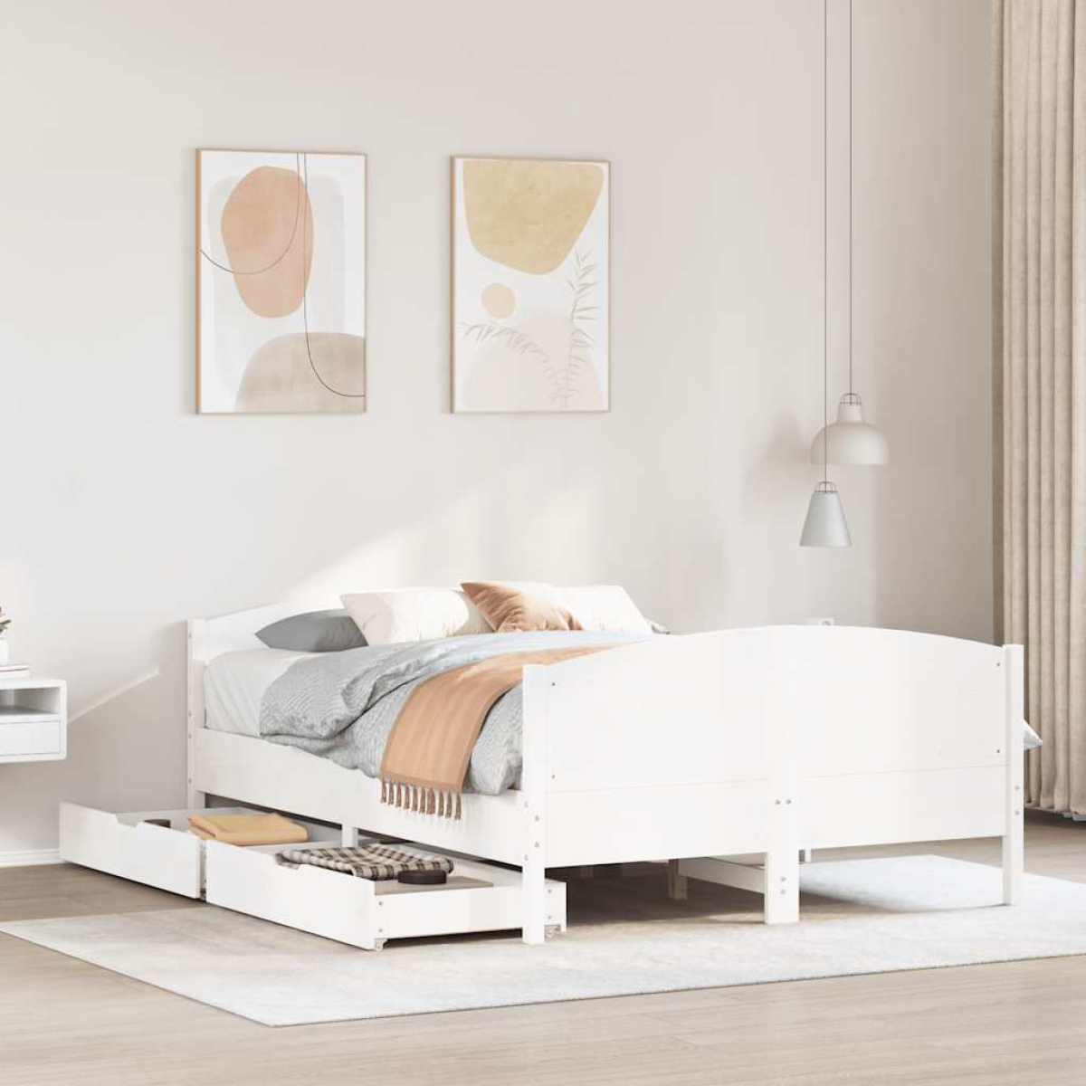 vidaXL Bed Frame without Mattress 200x200 cm Solid Wood Pine - from vidaXL