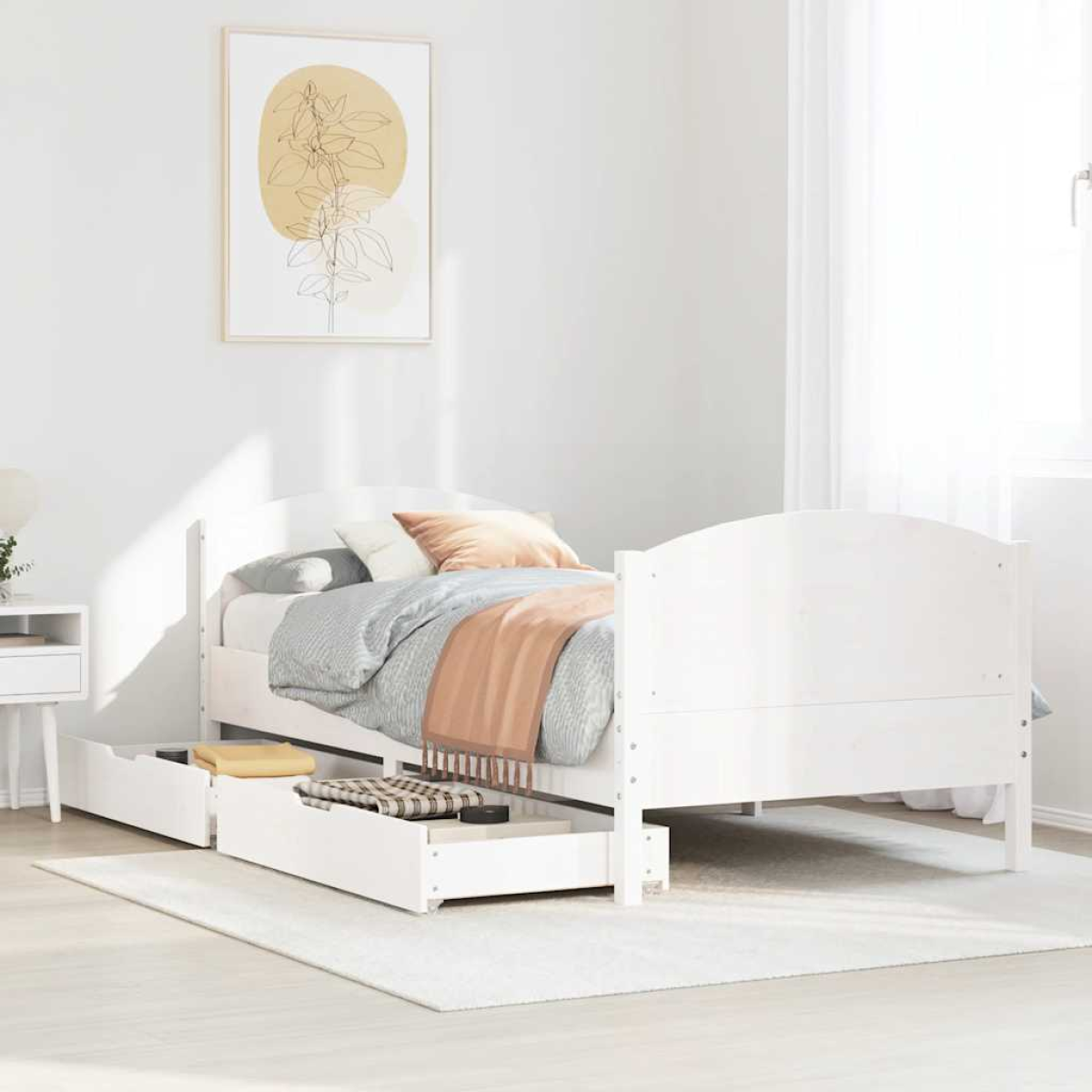 vidaXL Bed Frame without Mattress 200x200 cm Solid Wood Pine - from vidaXL