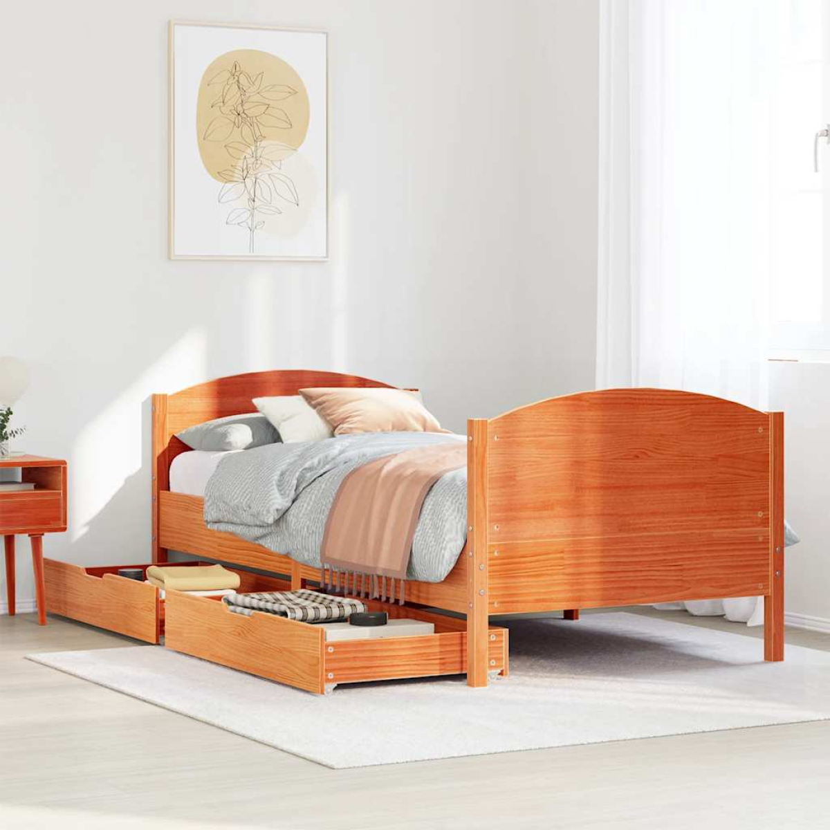vidaXL Bed Frame without Mattress 200x200 cm Solid Wood Pine - from vidaXL