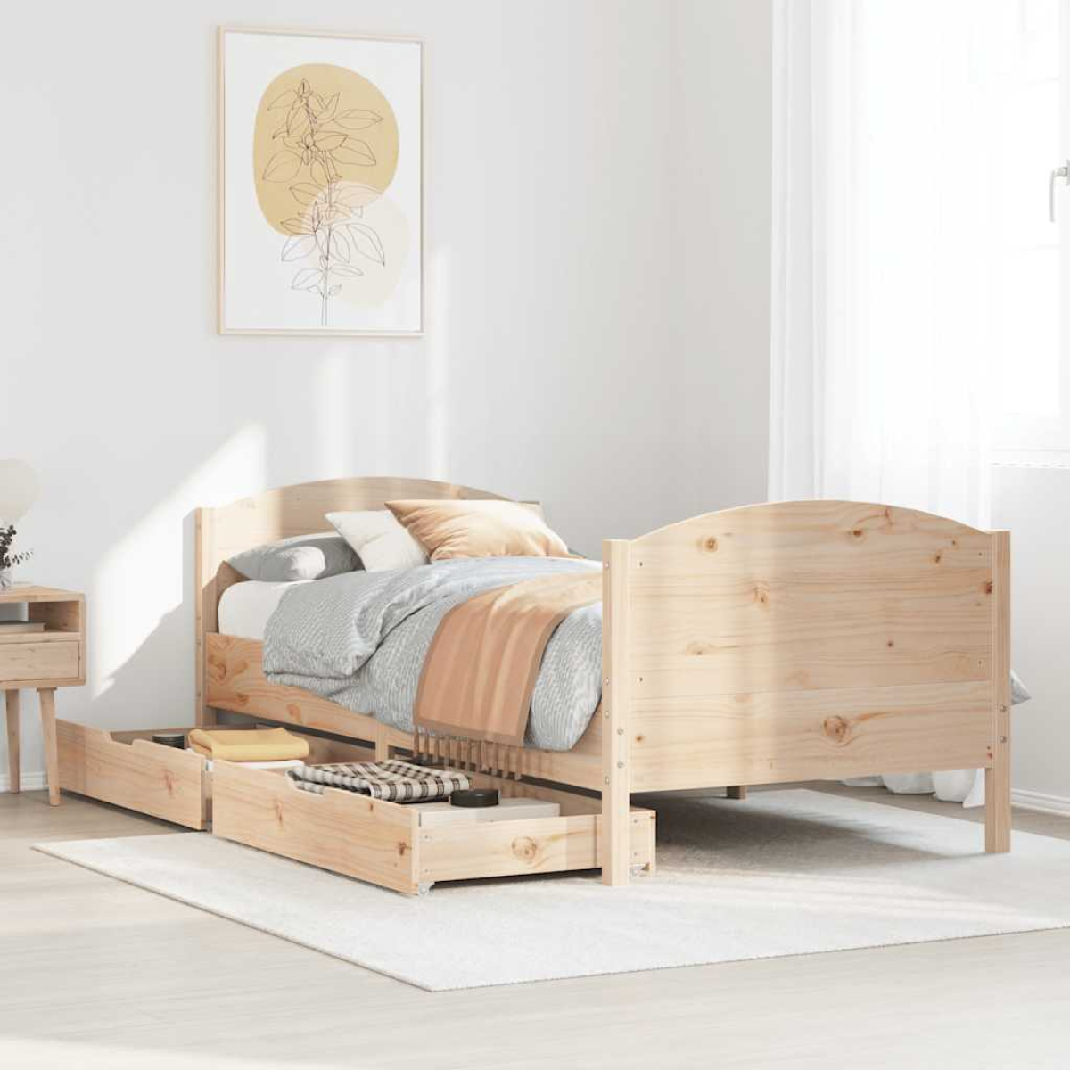 vidaXL Bed Frame without Mattress 200x200 cm Solid Wood Pine - from vidaXL